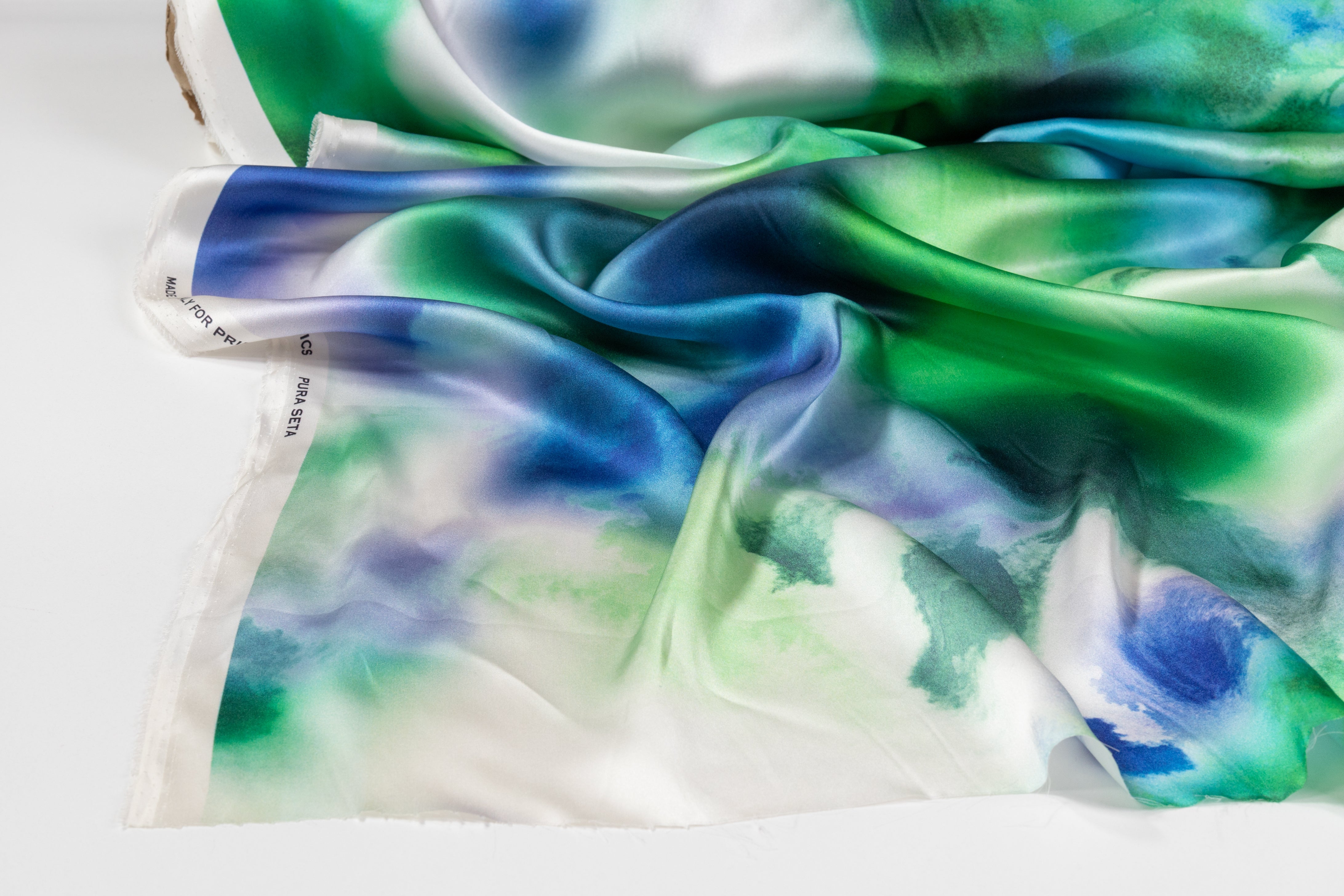 Tie-Dye Printed Italian Silk Charmeuse - Multicolor