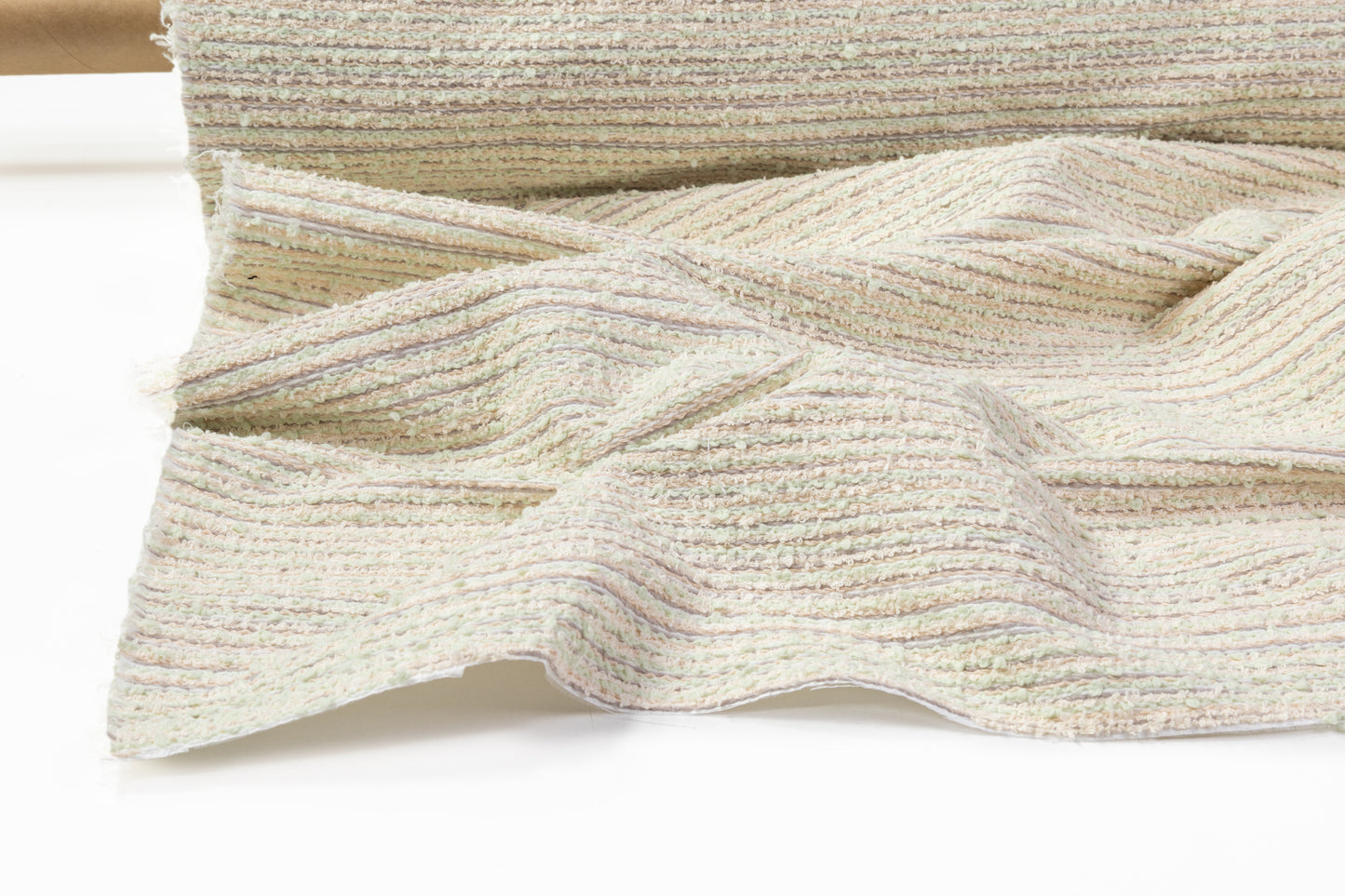 Luigi Verga - Striped Italian Tweed Boucle - Mint / Cream