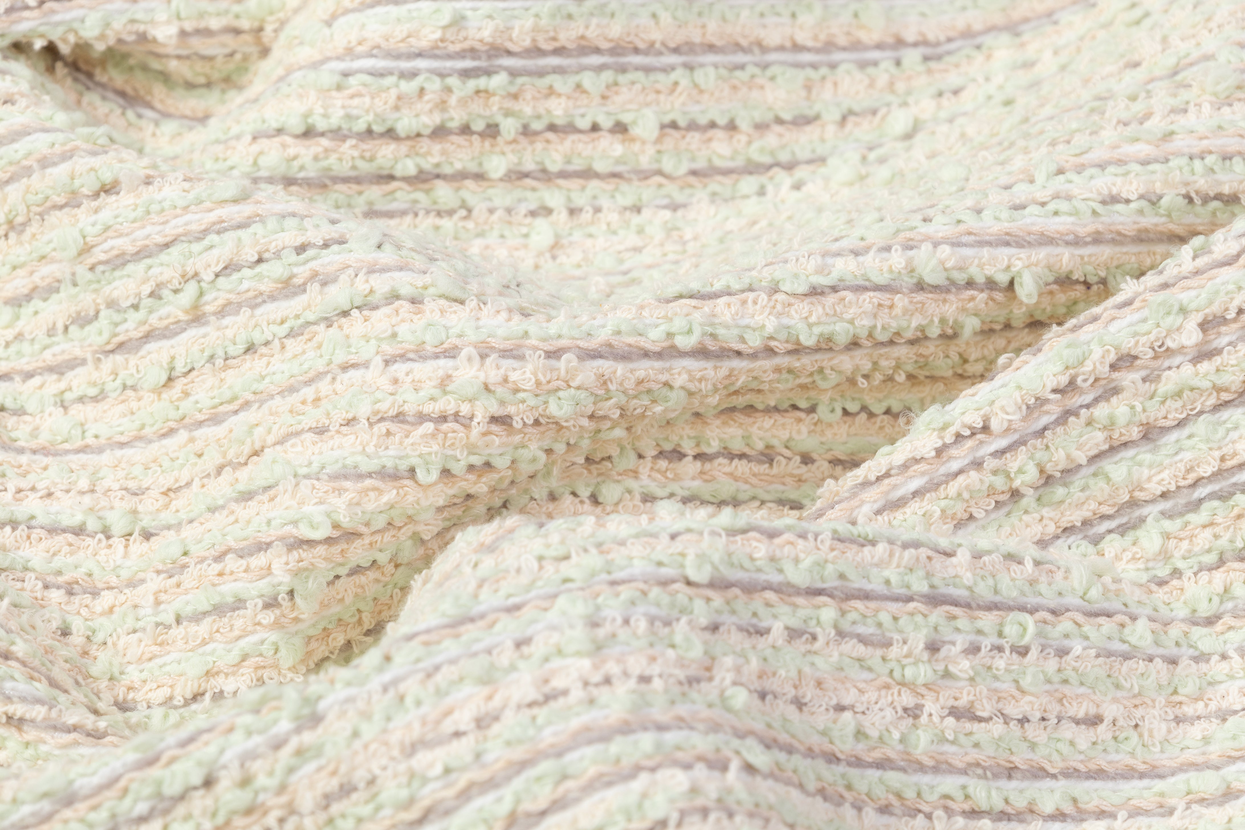 Luigi Verga - Striped Italian Tweed Boucle - Mint / Cream