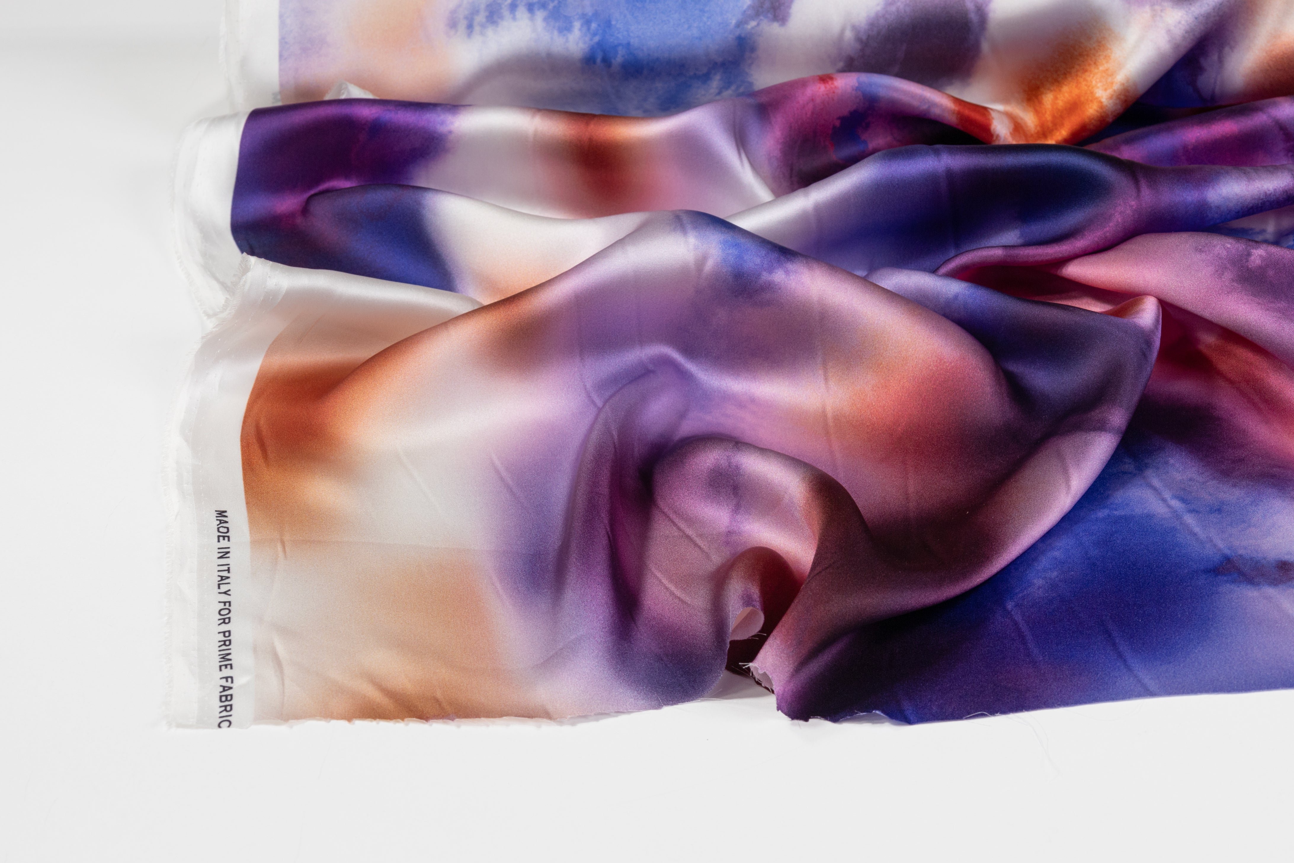 Tie-Dye Printed Italian Silk Charmeuse - Multicolor