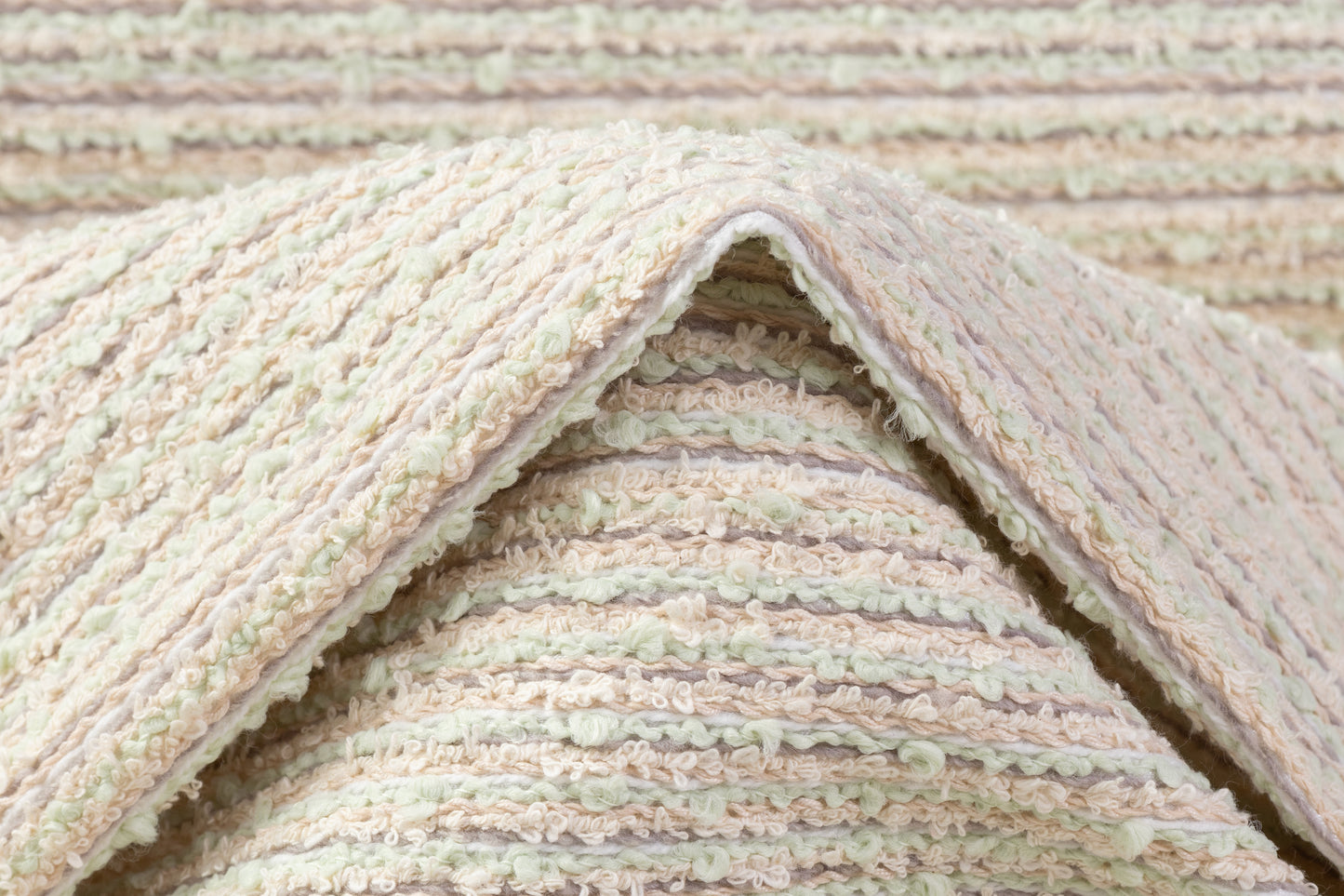 Luigi Verga - Striped Italian Tweed Boucle - Mint / Cream