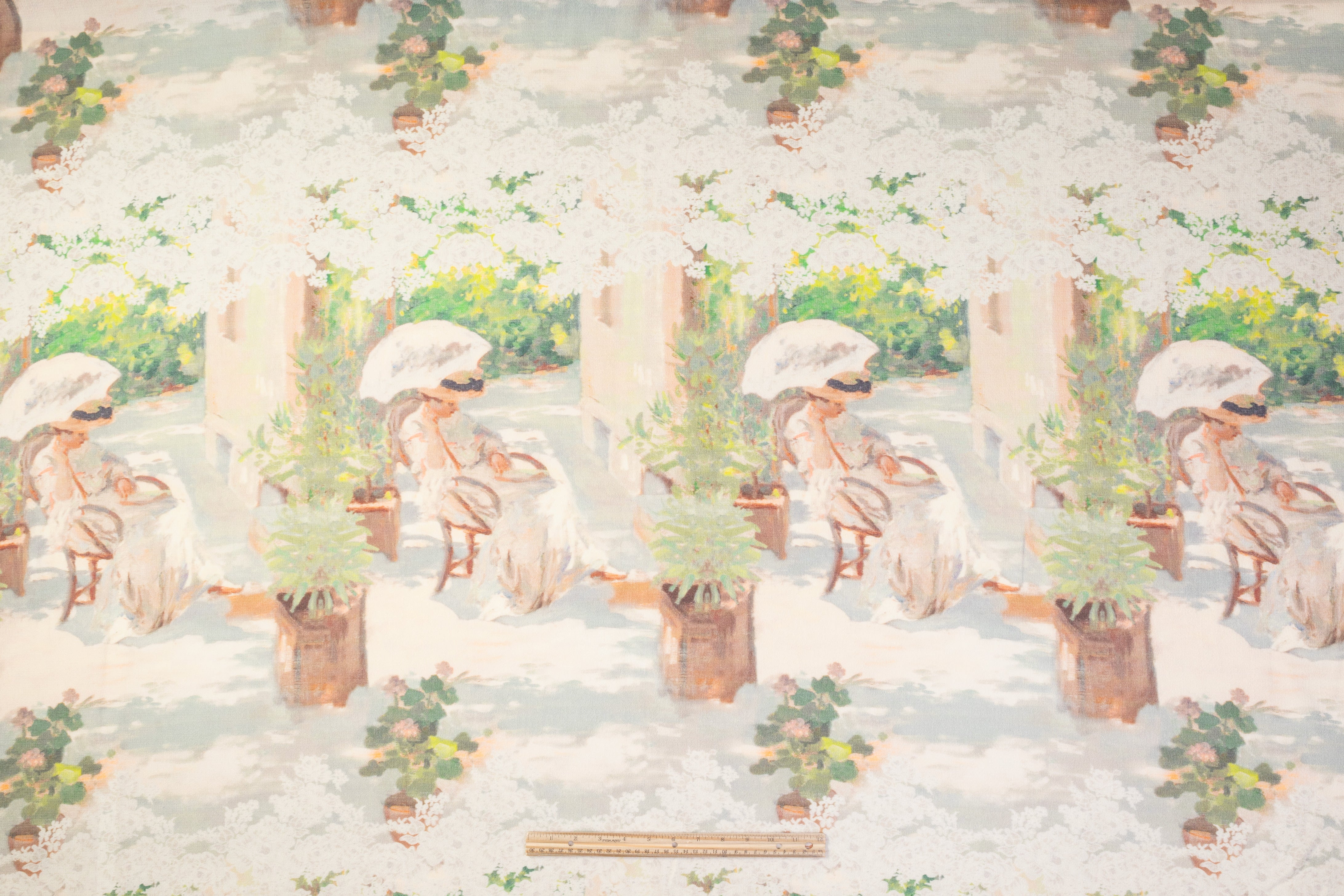 Printed Italian Double Wool Crepe Panel