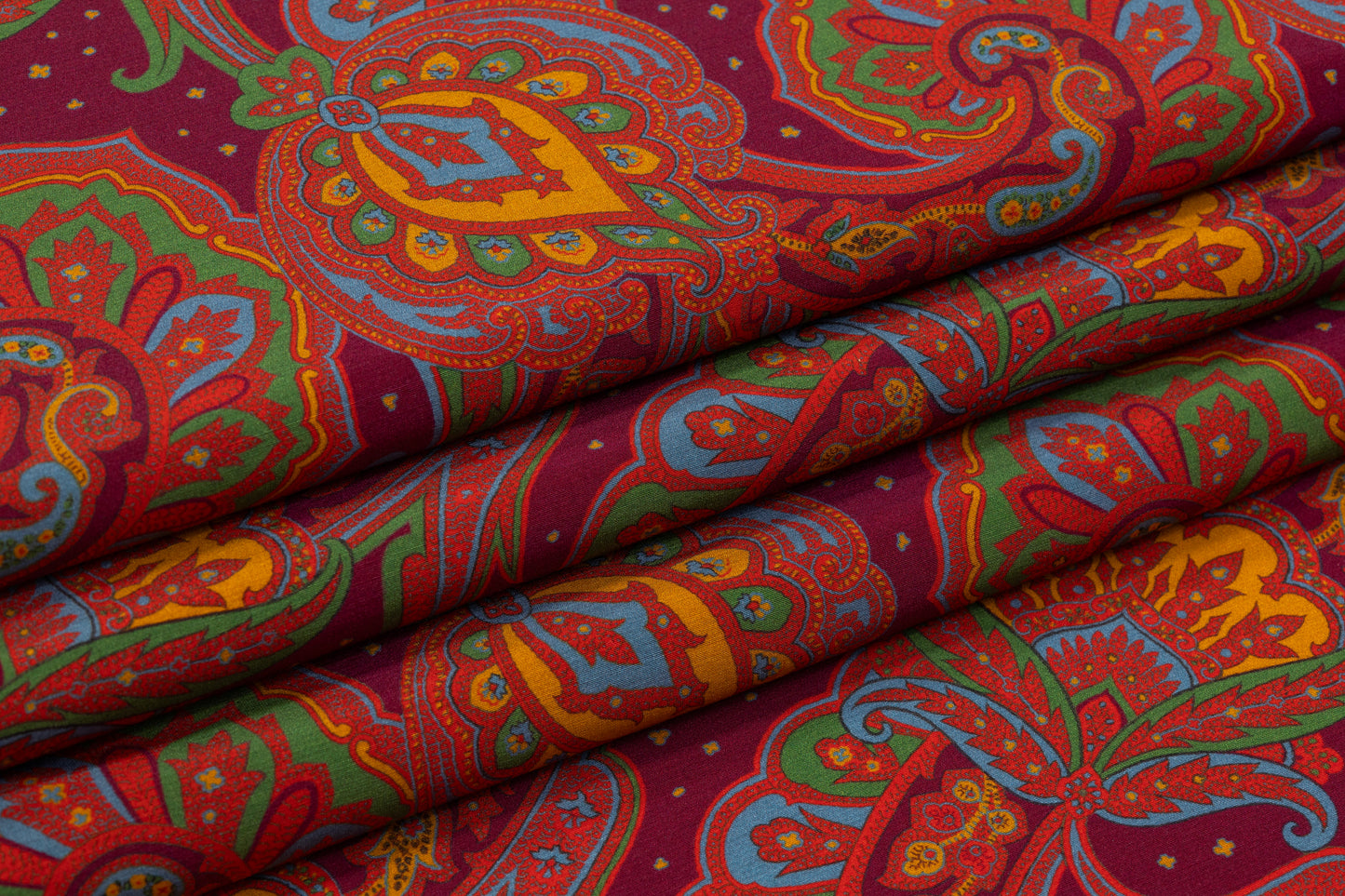 Etro - Paisley Italian Silk Crepe De Chine - Burgundy