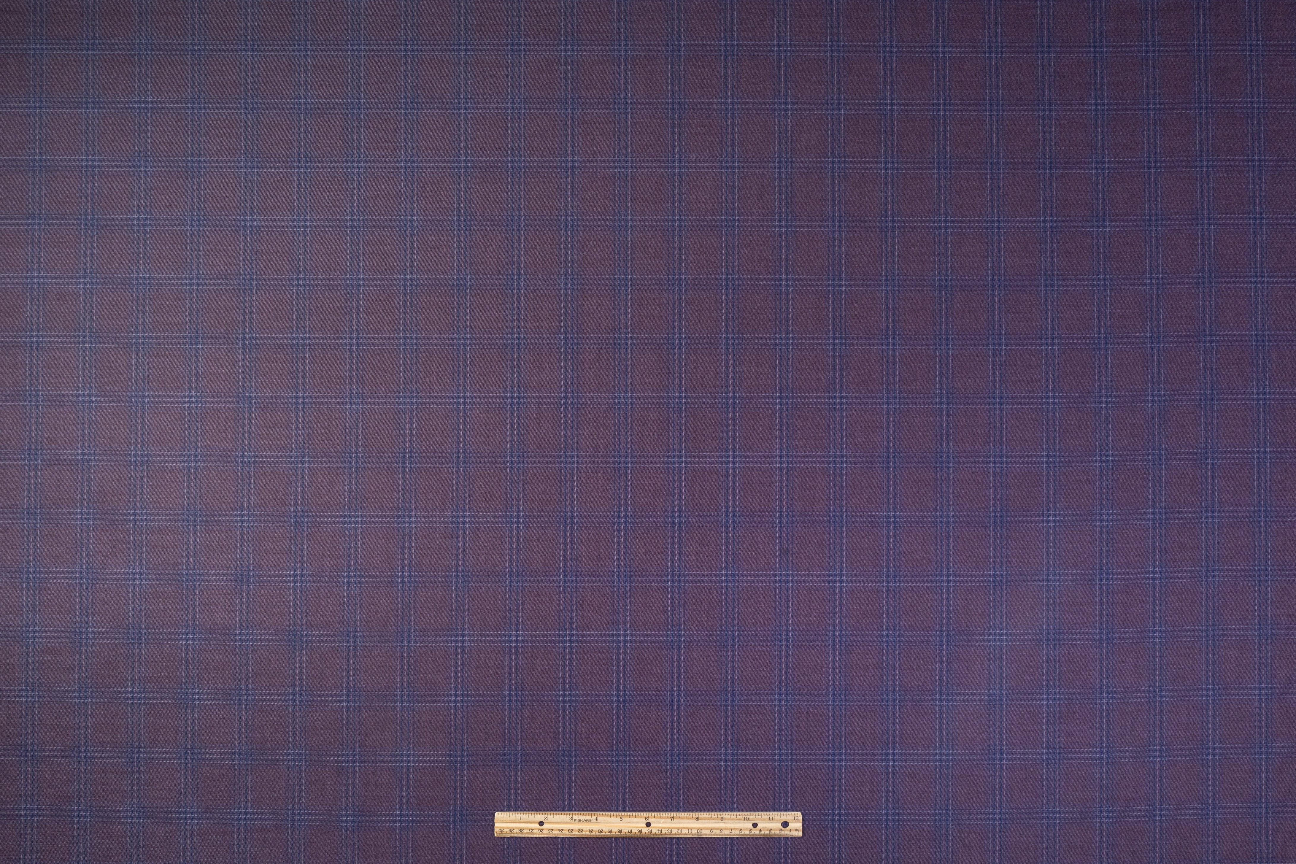 Vitale Barberis Canonico - Checked Italian Wool Suiting - Plum