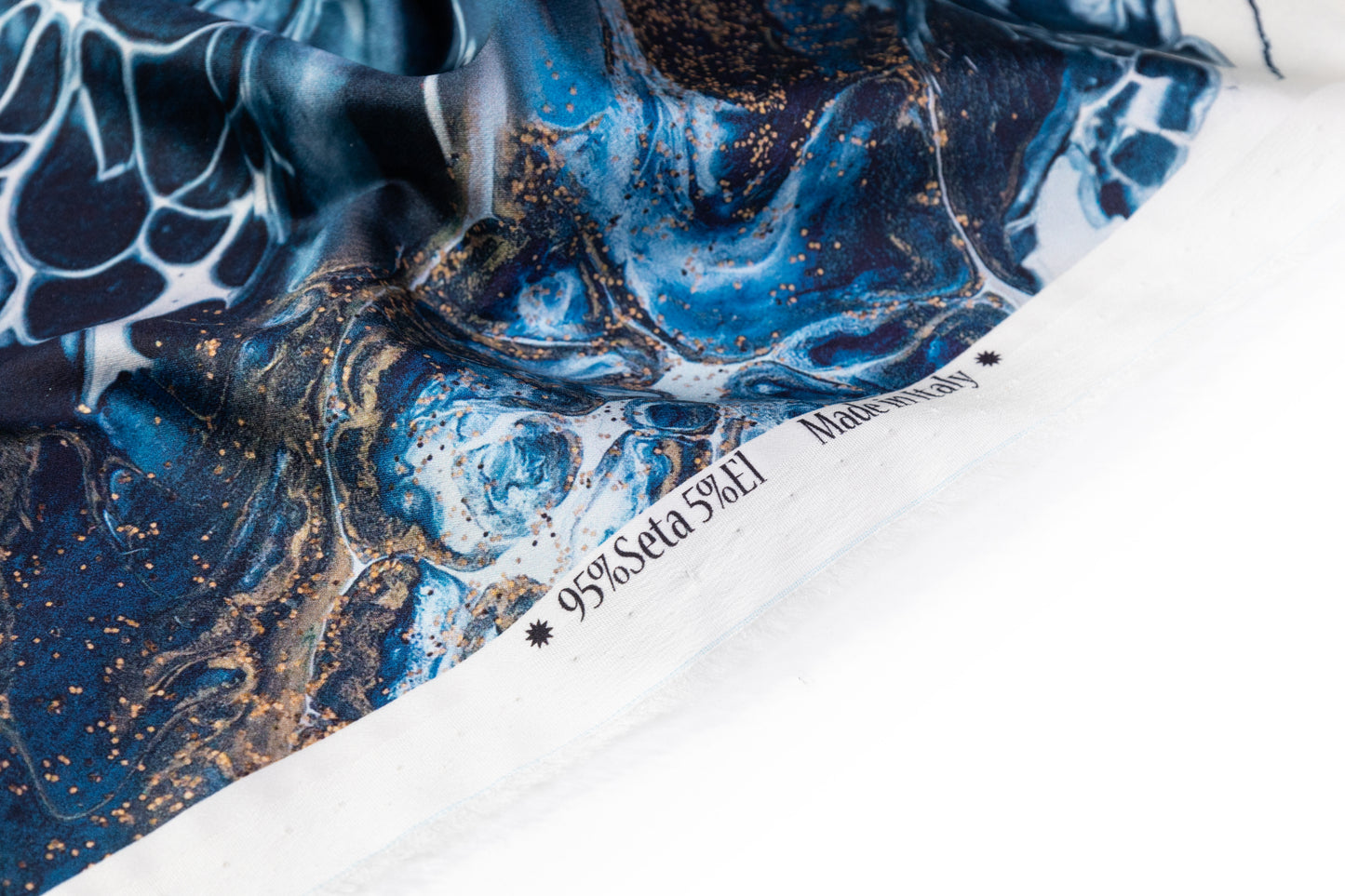Roberto Cavalli - Abstract 4-Ply Stretch Silk Crepe - Blue