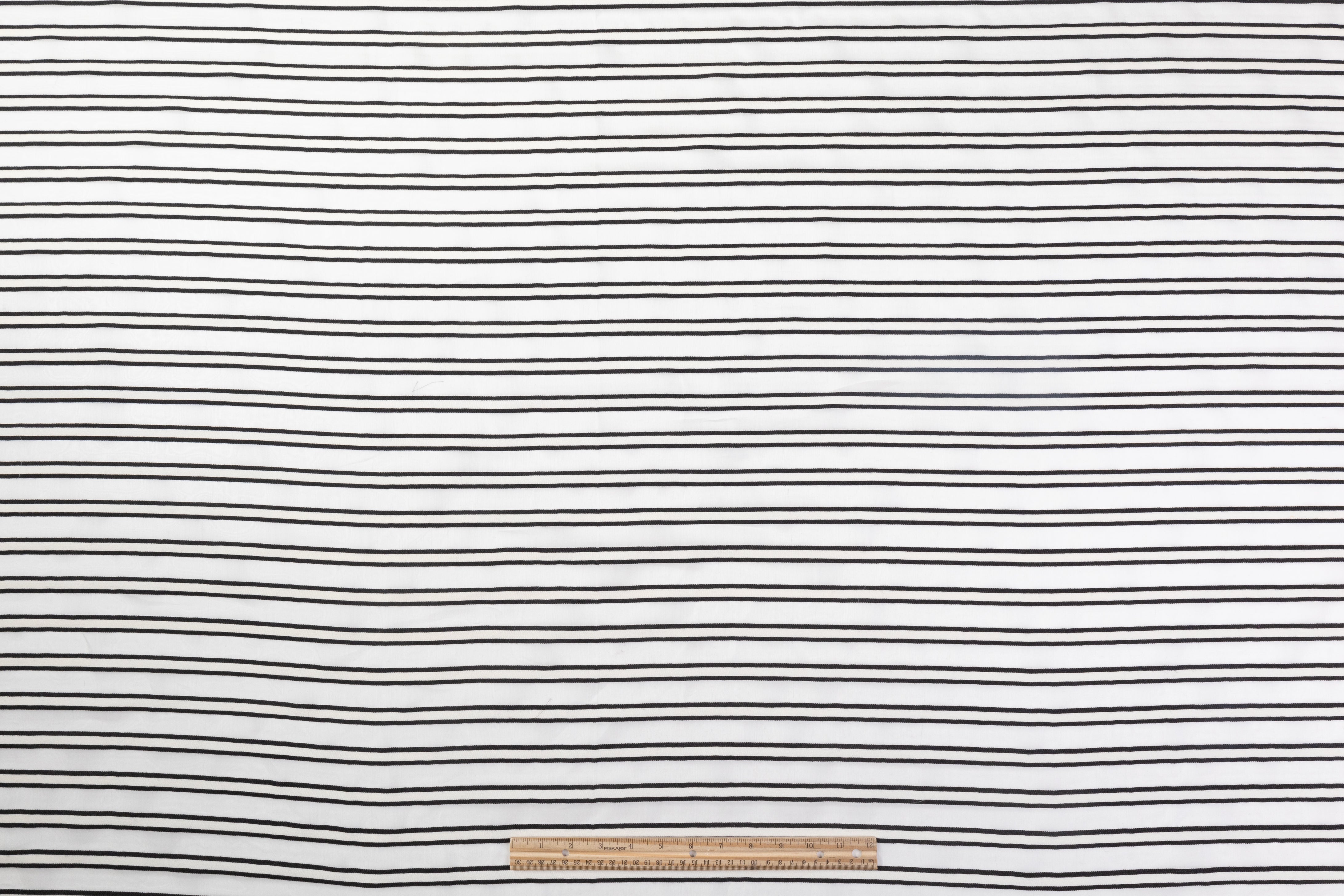 Striped Silk Burnout - Black / white