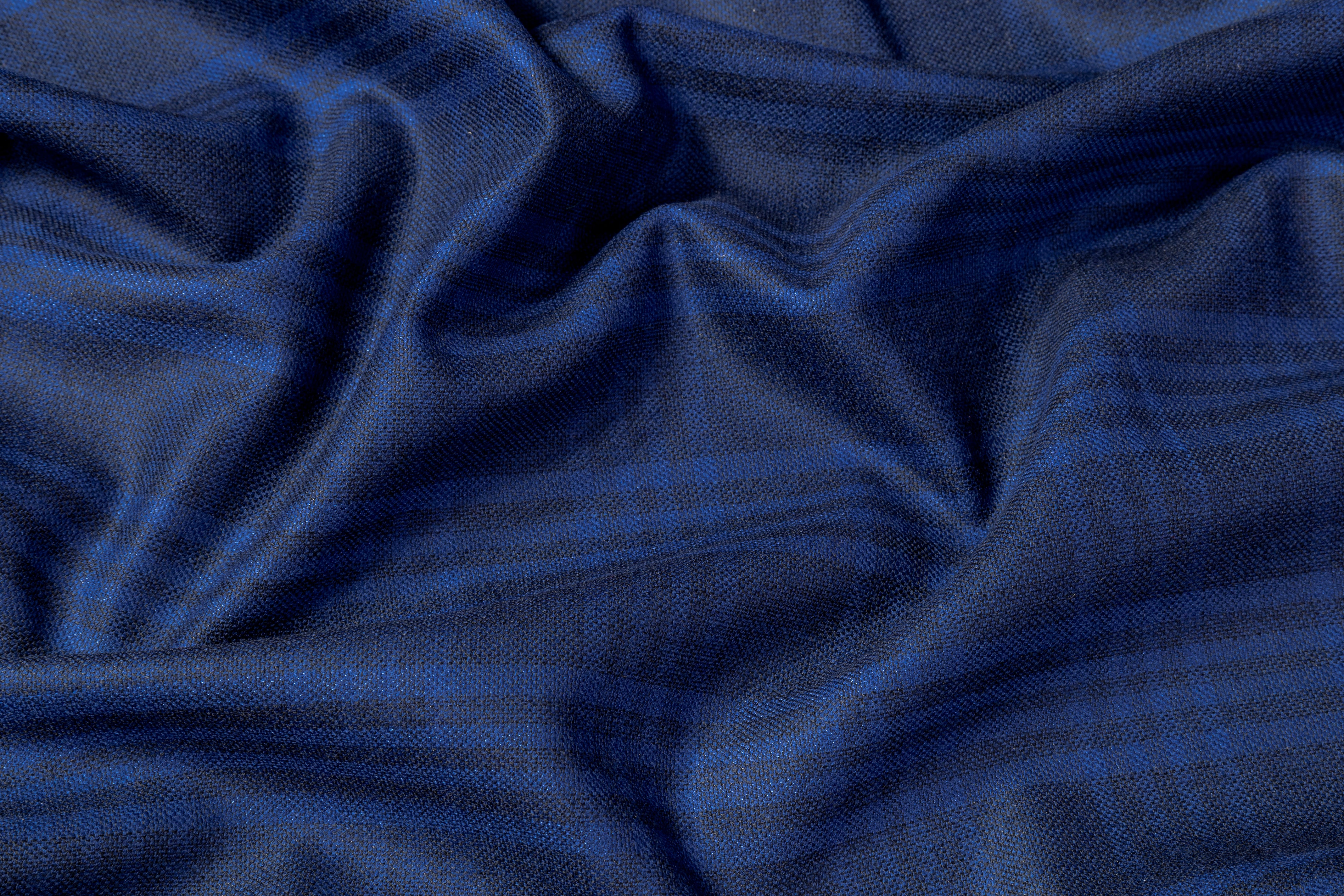 Checked Italian Wool Suiting - Blue