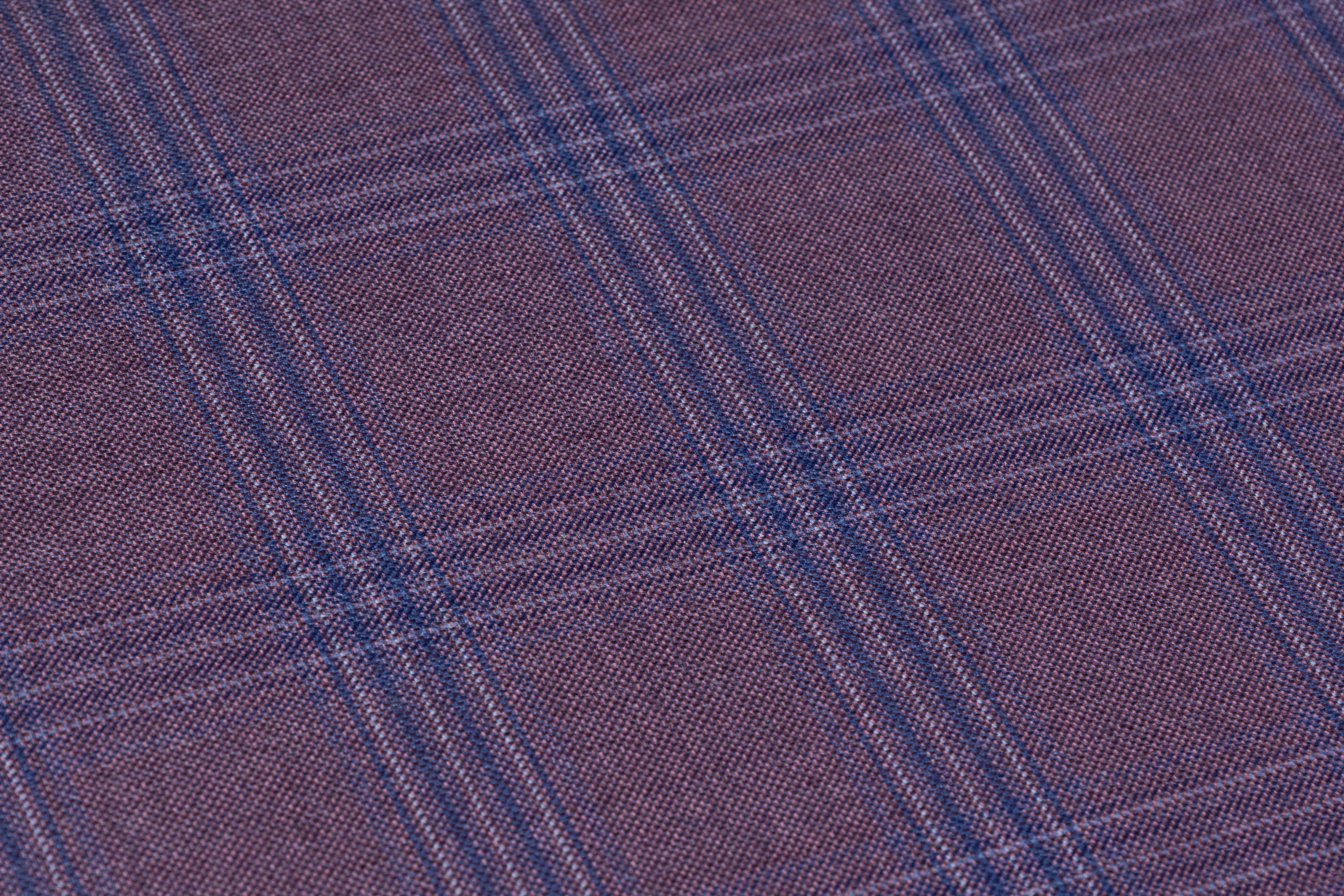 Vitale Barberis Canonico - Checked Italian Wool Suiting - Plum