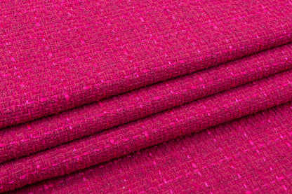 Metallic Cotton Blend Tweed - Magenta
