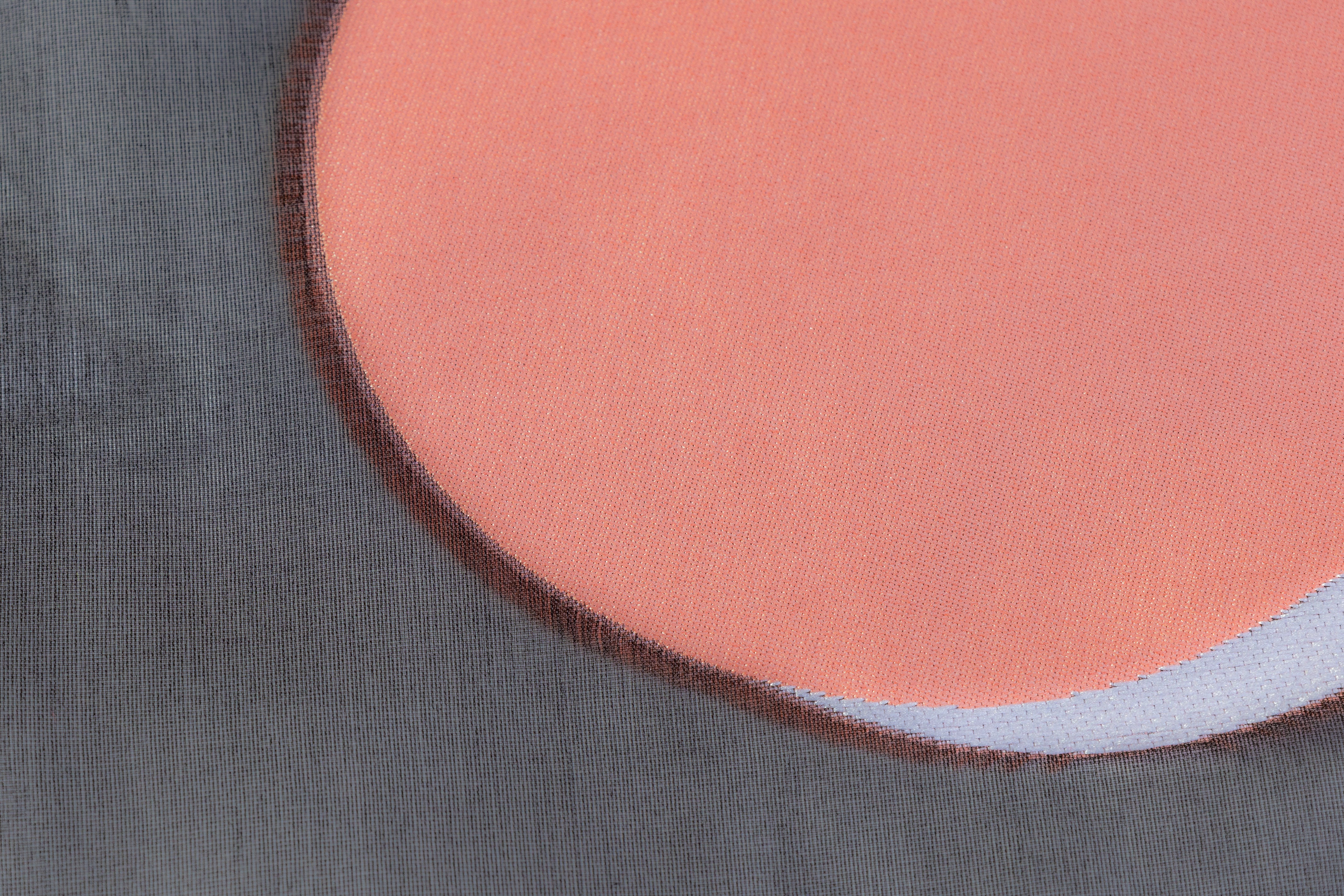 Dotted Silk Organza Fil Coupé - Peach / Black