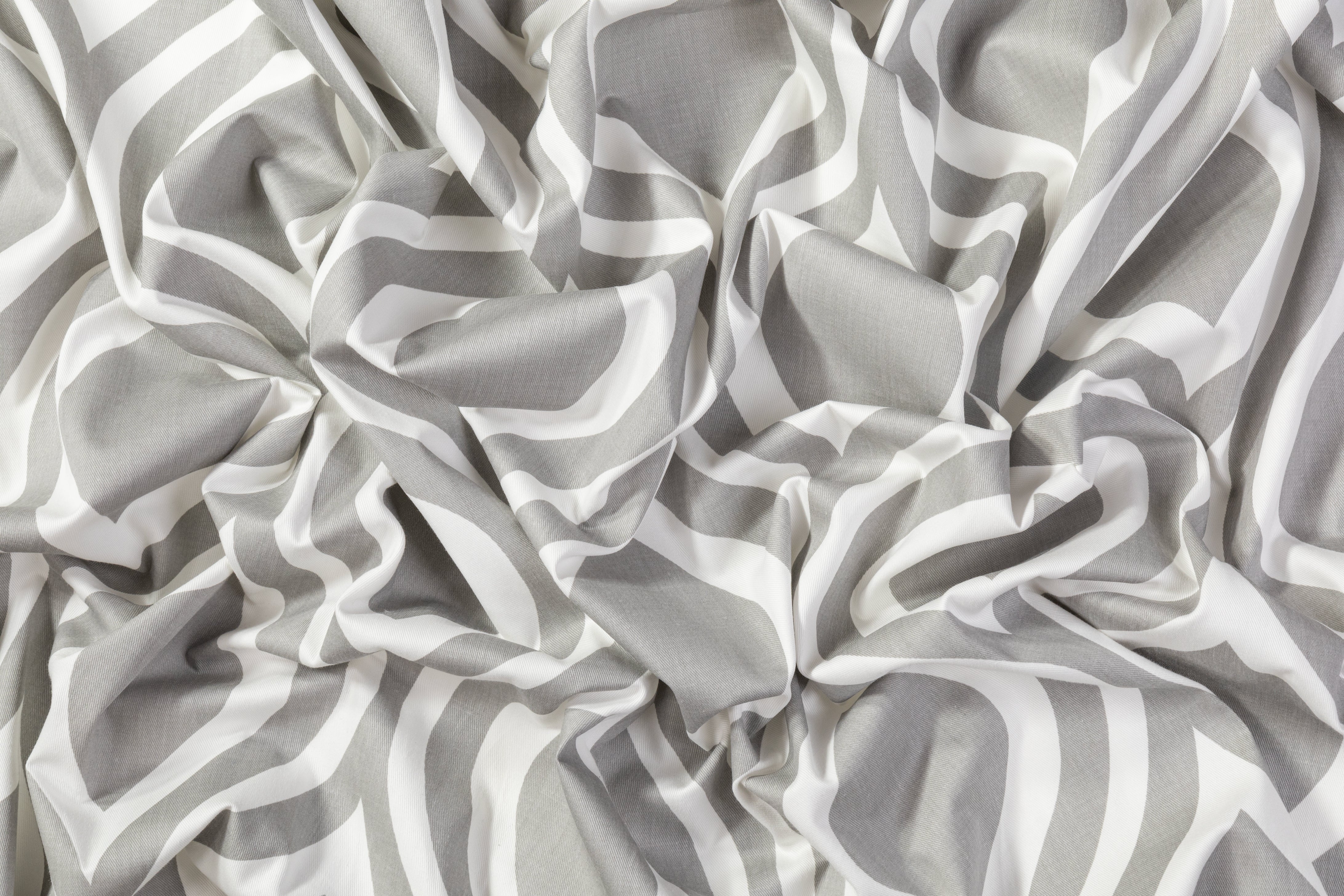 Ogee Printed Cotton Canvas - Gray / White