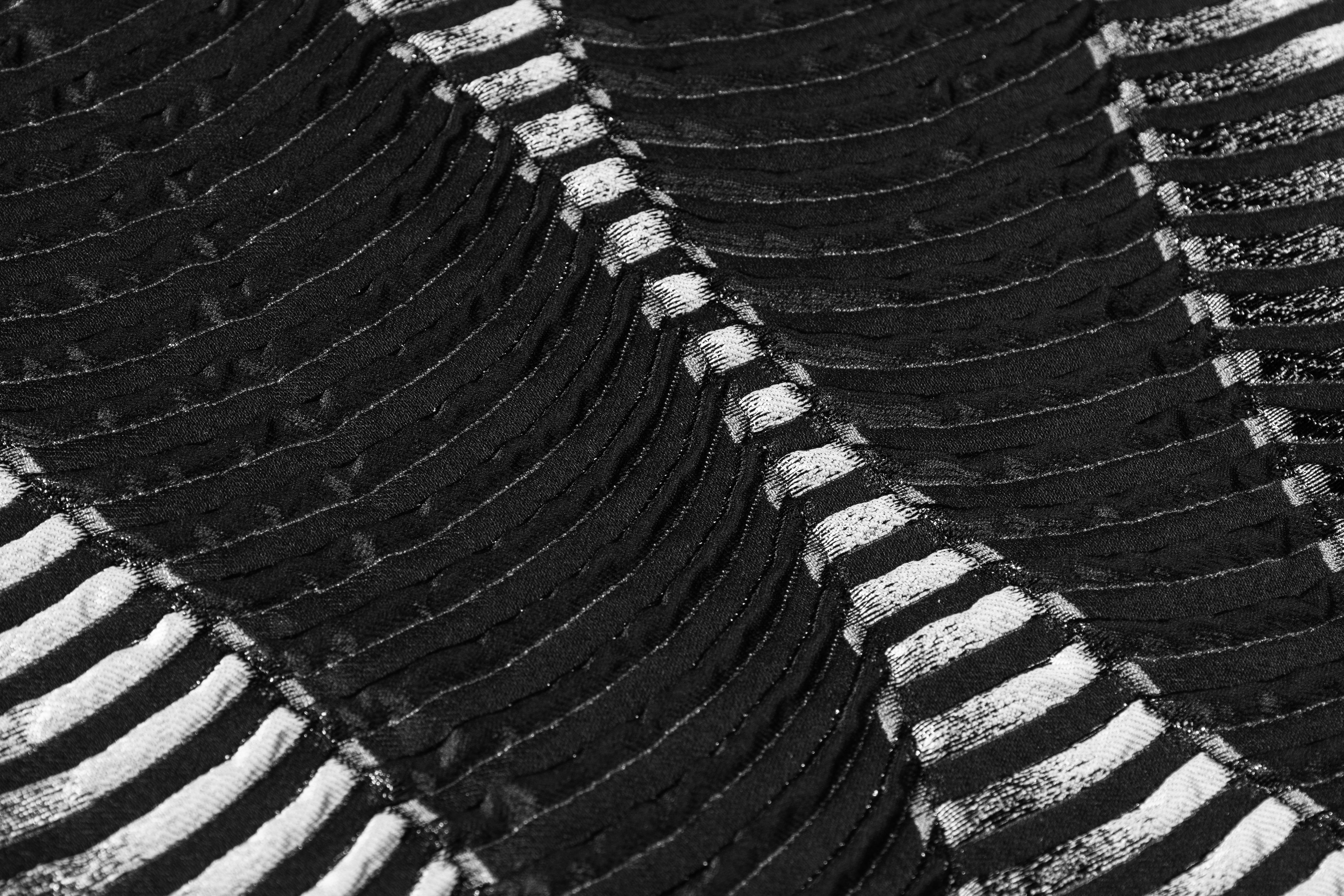 Abstract Metallic Italian Silk Blend Cloqué Brocade - Black / Gray