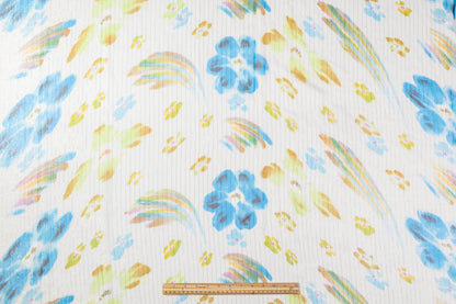 Metallic Striped Crinkled Silk Chiffon - Multicolor