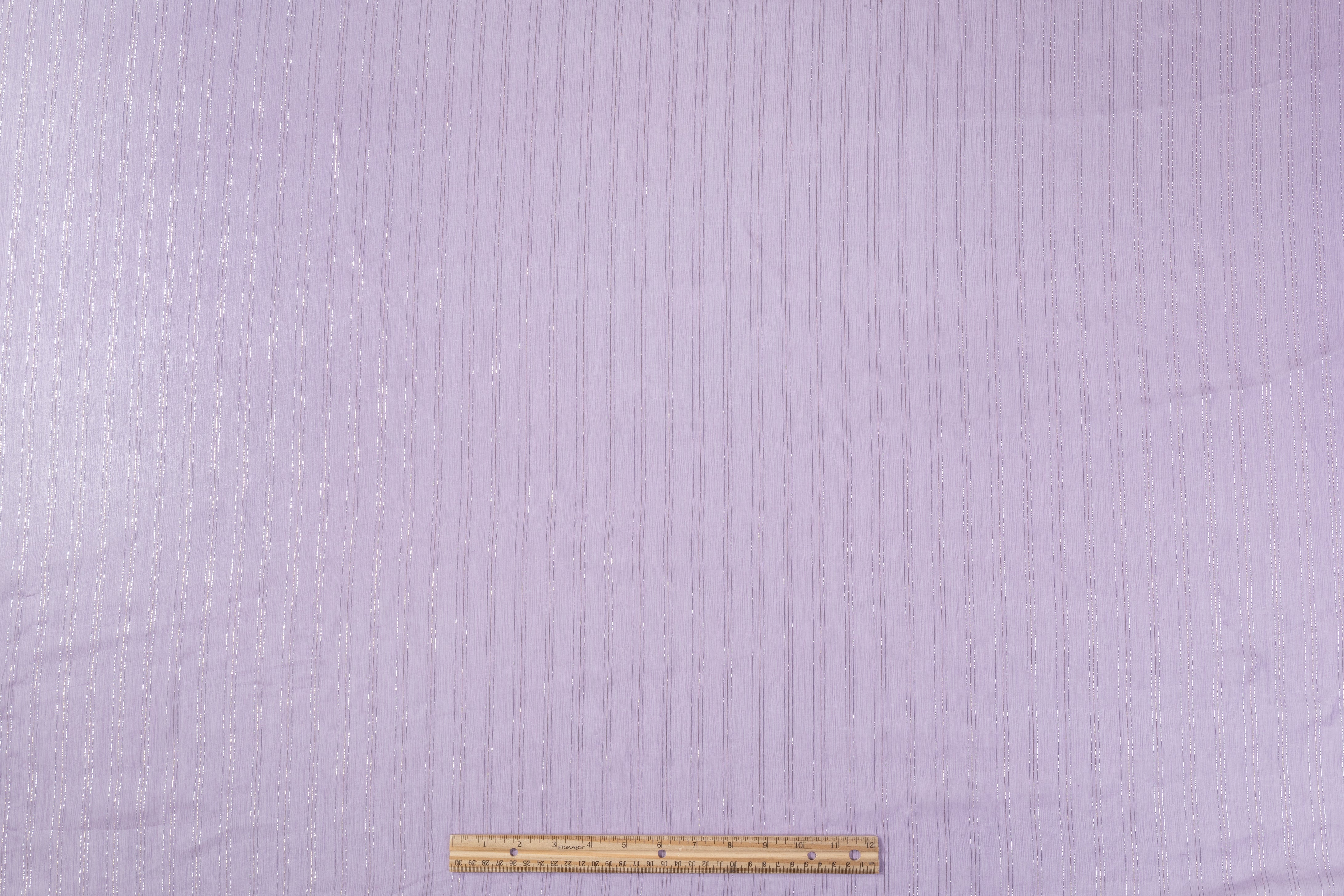 Crinkled Metallic Silk Chiffon - Lavender