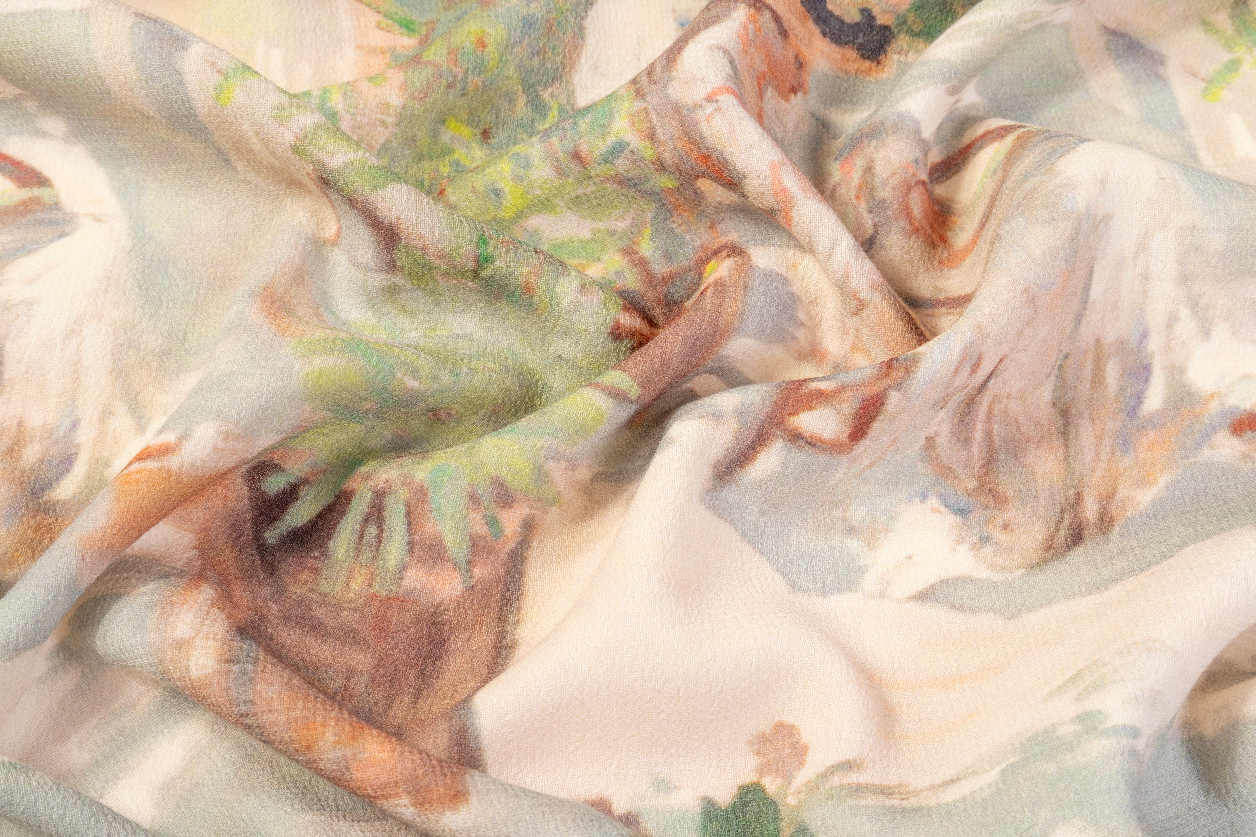 Printed Italian Double Wool Crepe Panel