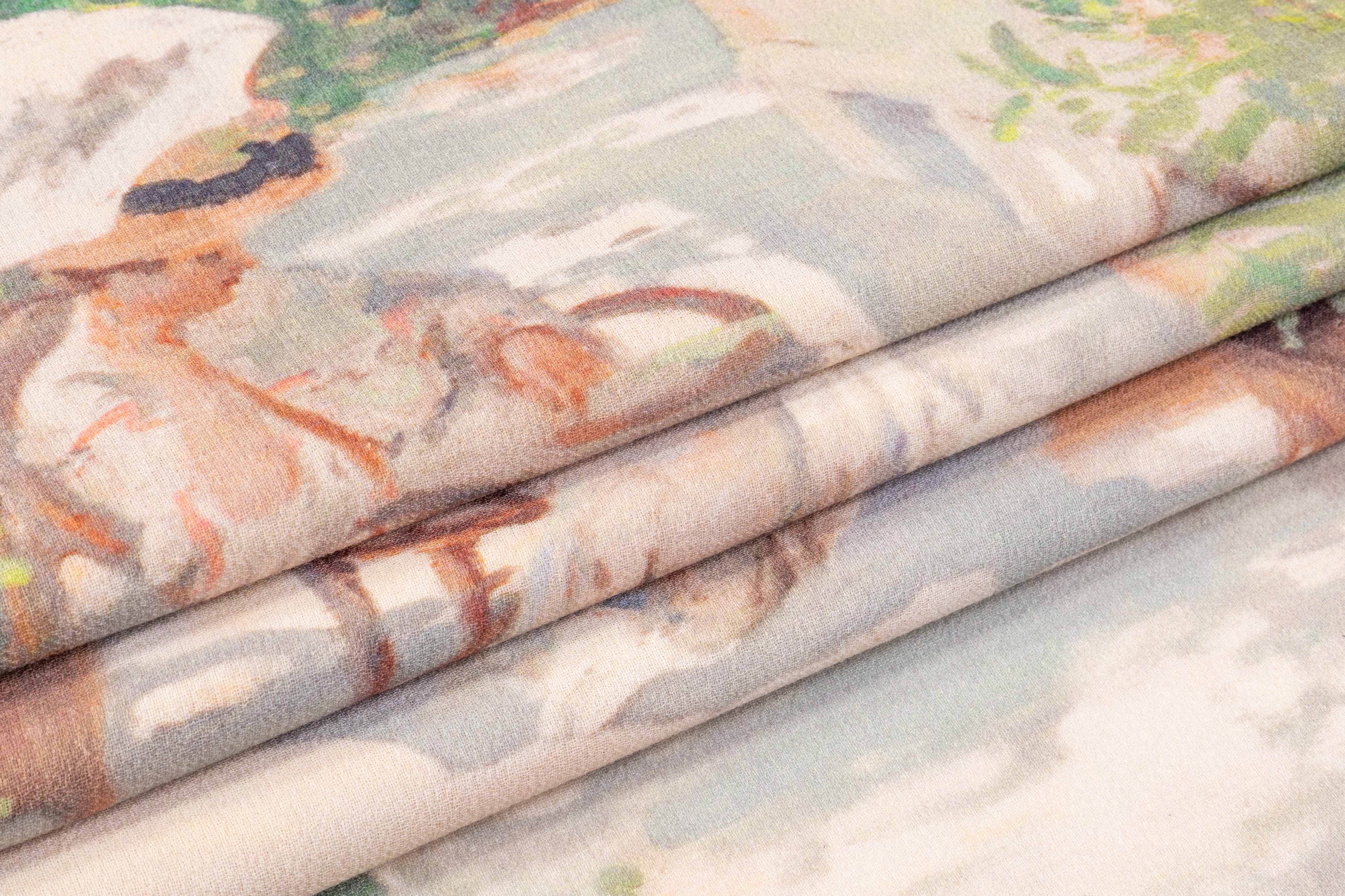 Printed Italian Double Wool Crepe Panel