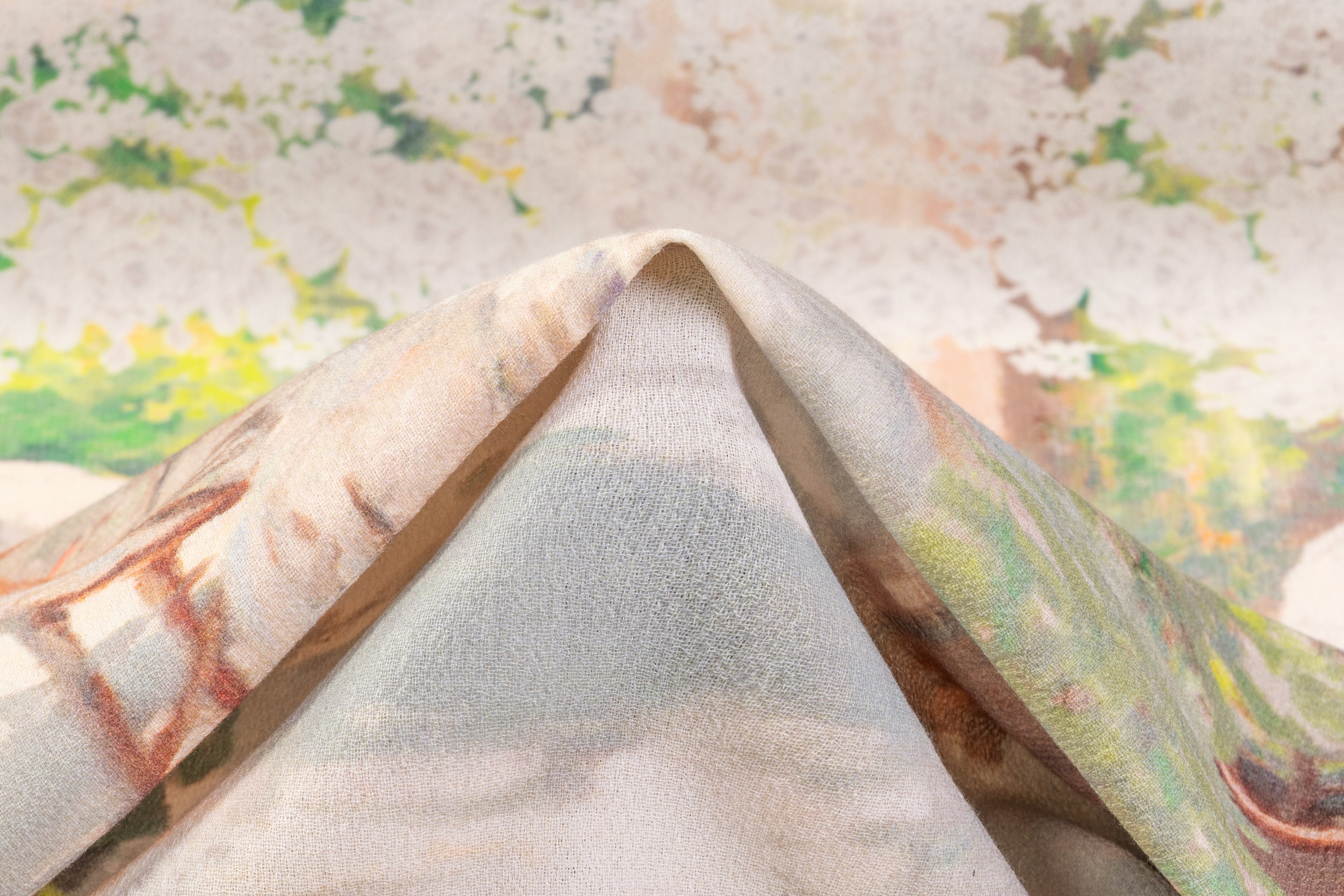 Printed Italian Double Wool Crepe Panel