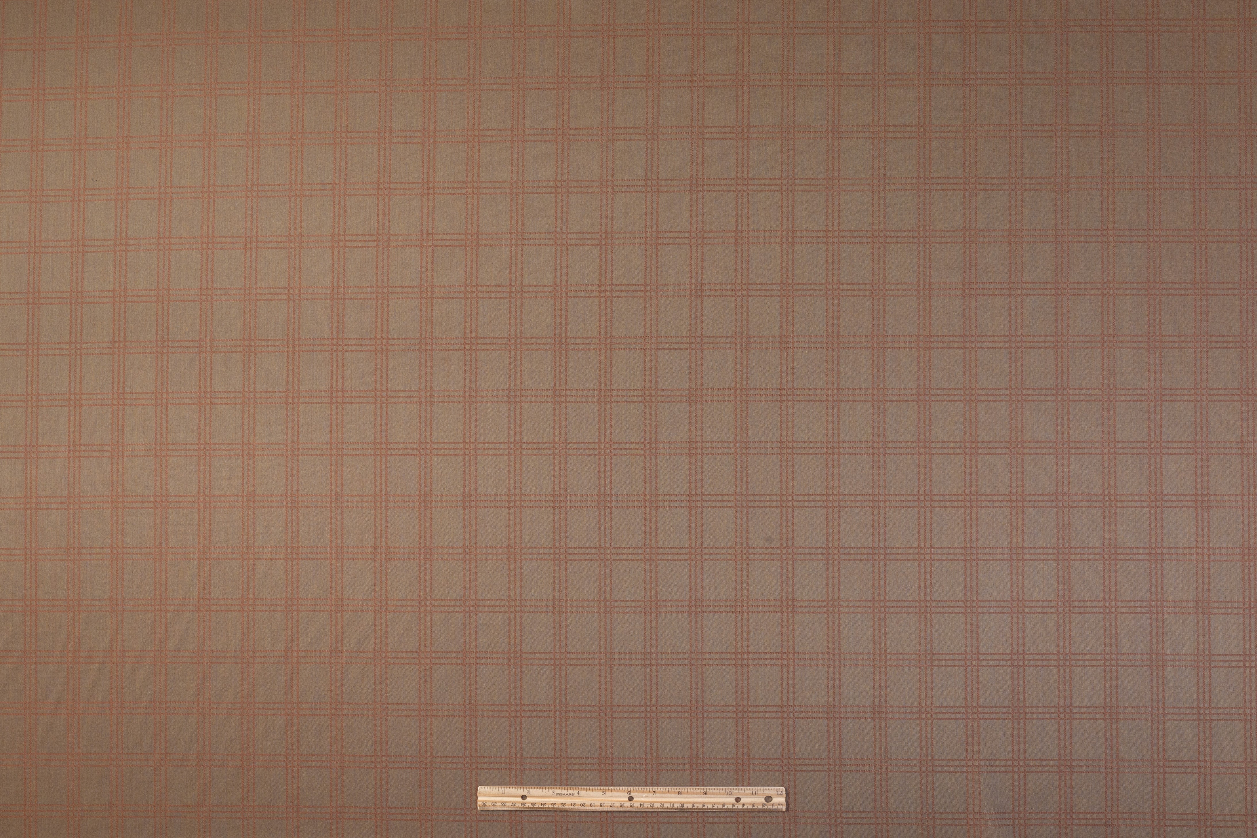 Vitale Barberis Canonico - Iridescent Checked Italian Wool Suiting - Olive / Rust