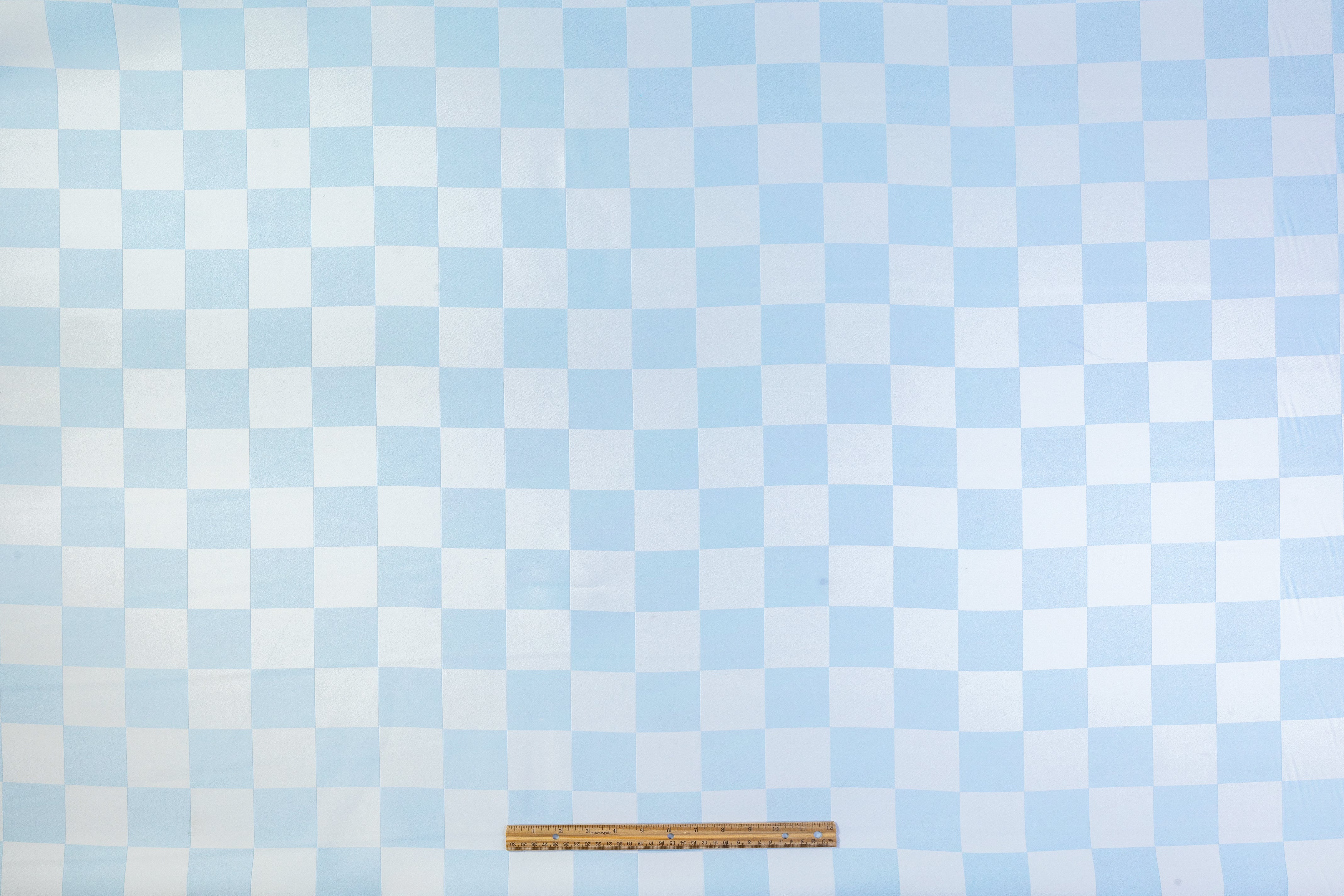 Double Faced Checked Italian Silk Blend Brocade - Blue