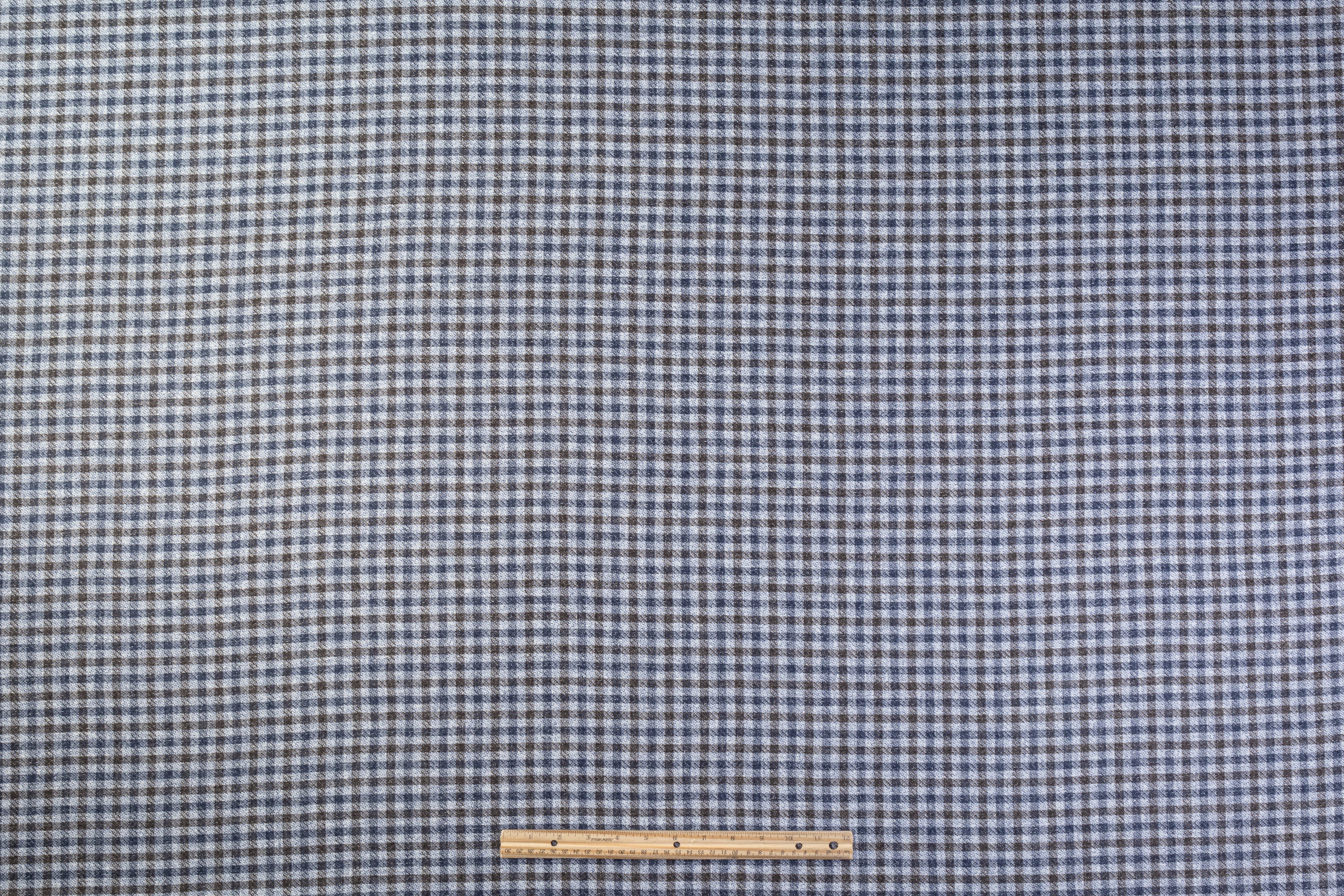 Cerruti - Checked Italian Silk Cashmere Suiting - Blue / Brown