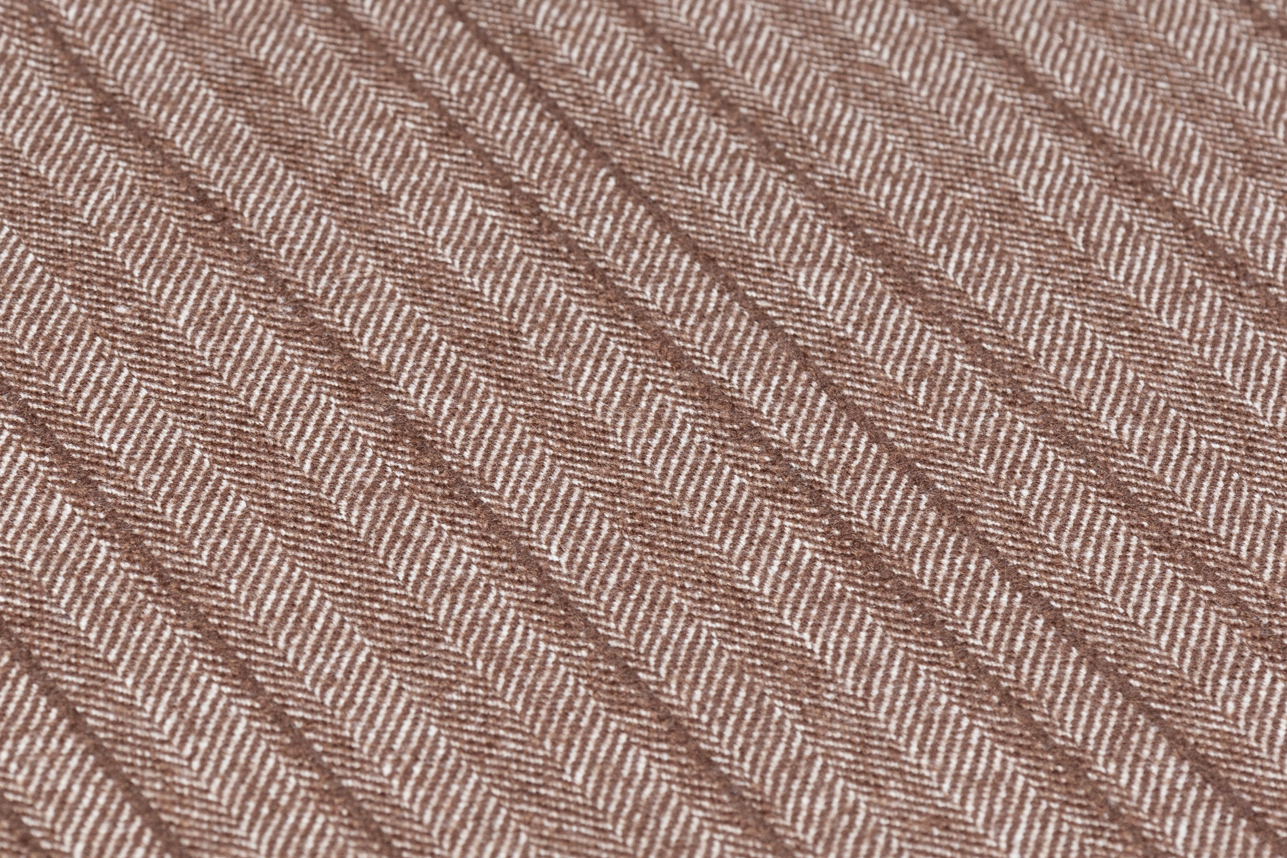 Herringbone Italian Wool Suiting - Brown