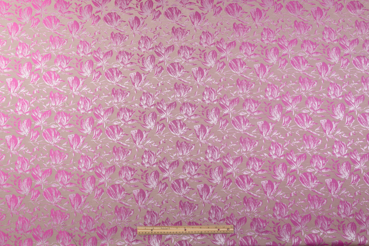Floral Jacquard - Fuchsia / Taupe