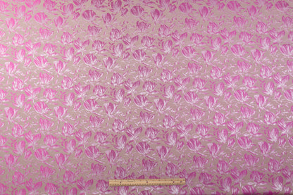Floral Jacquard - Fuchsia / Taupe