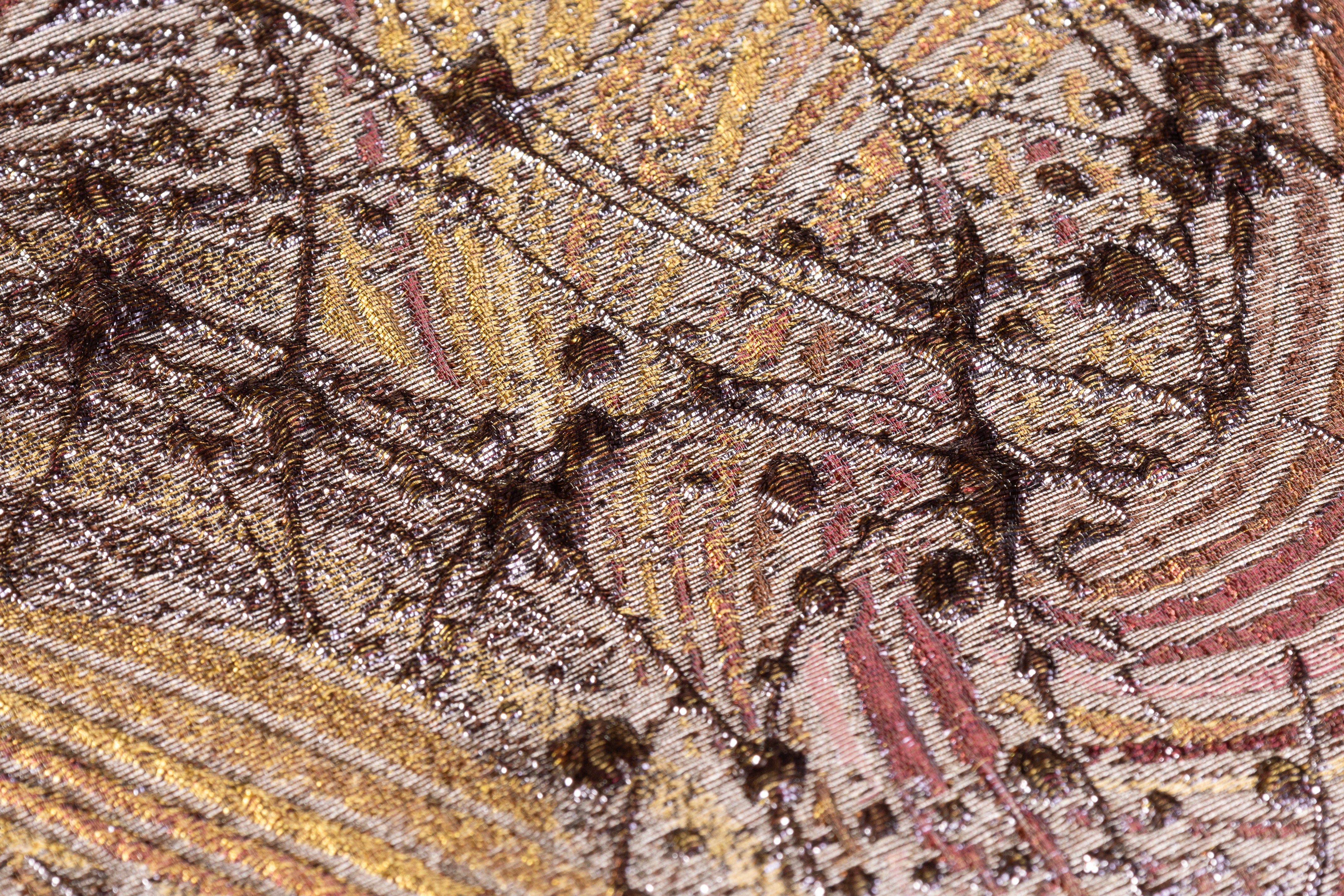 Abstract Metallic Italian Cloqué Brocade - Antique Brass