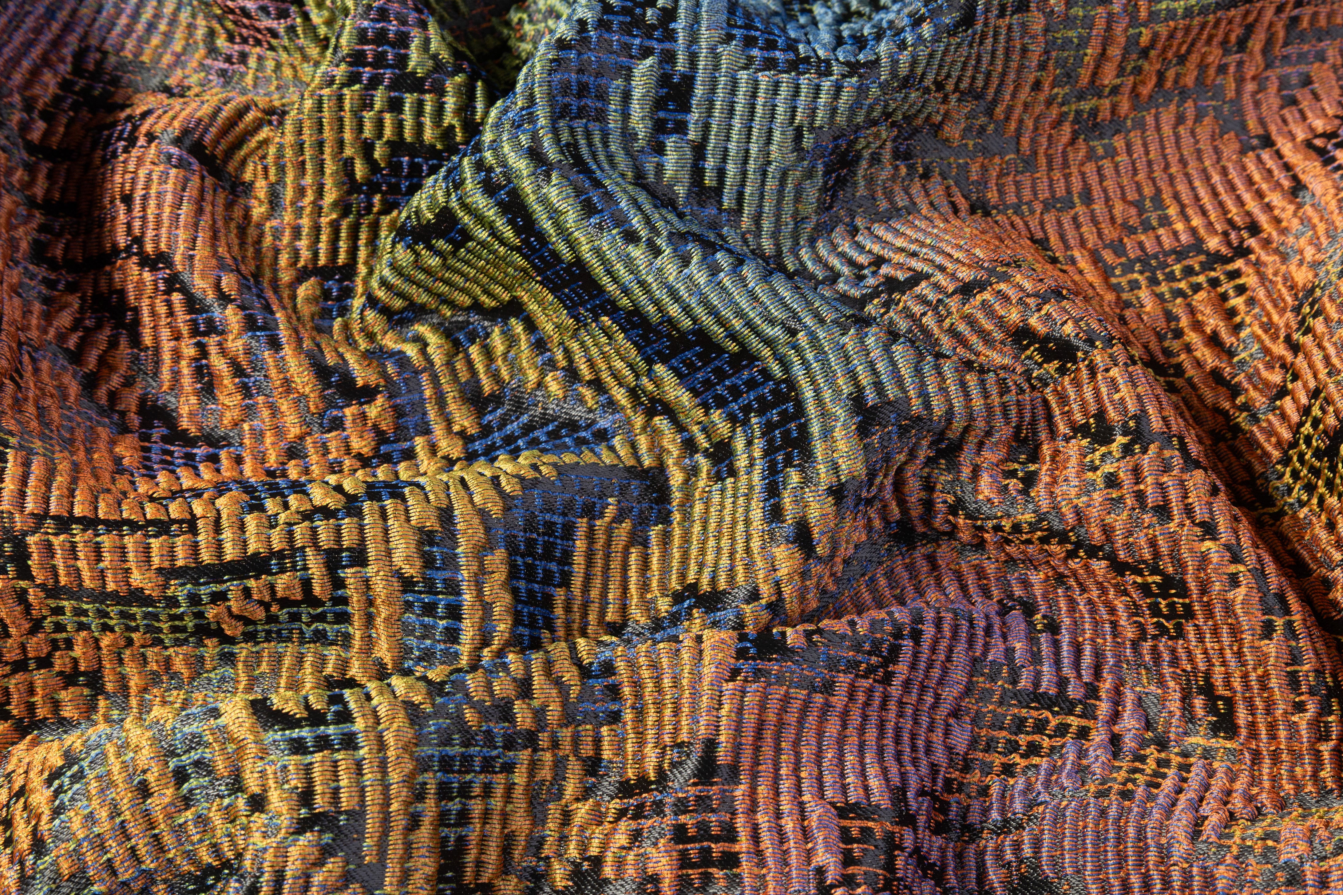 Abstract Textured Metallic Italian Brocade - Multicolor