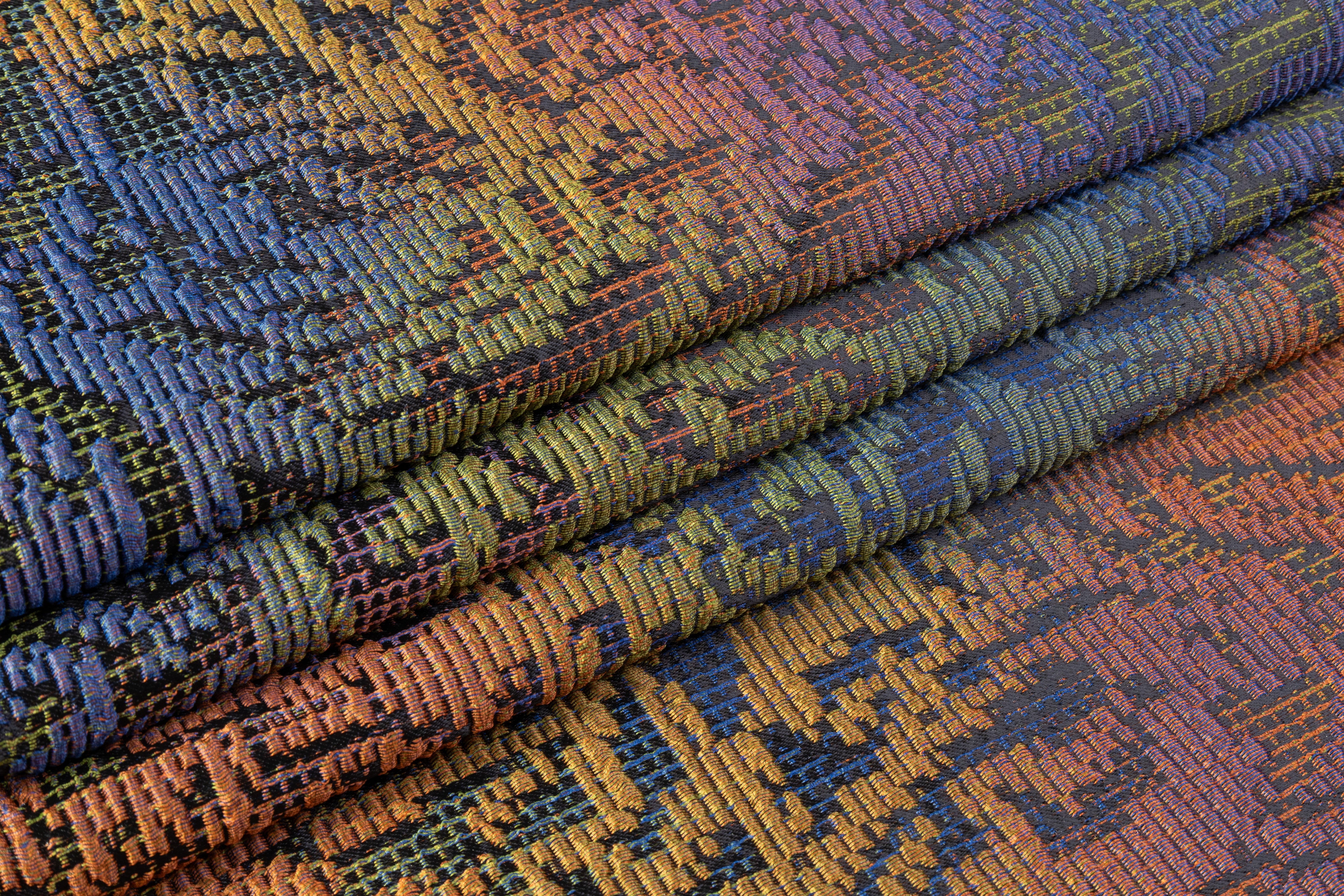 Abstract Textured Metallic Italian Brocade - Multicolor