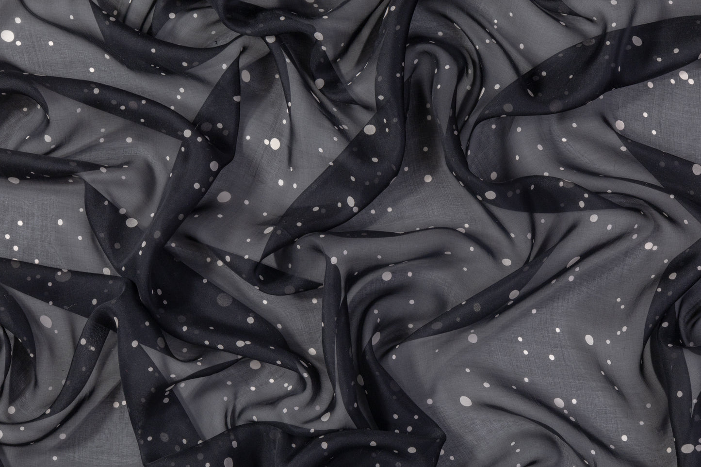 Dotted Silk Chiffon - Black / Beige