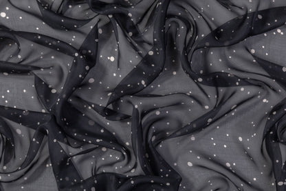 Dotted Silk Chiffon - Black / Beige