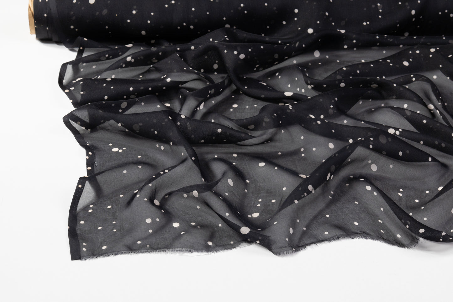 Dotted Silk Chiffon - Black / Beige