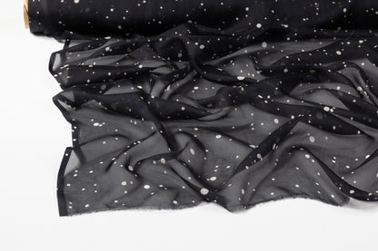 Dotted Silk Chiffon - Black / Beige