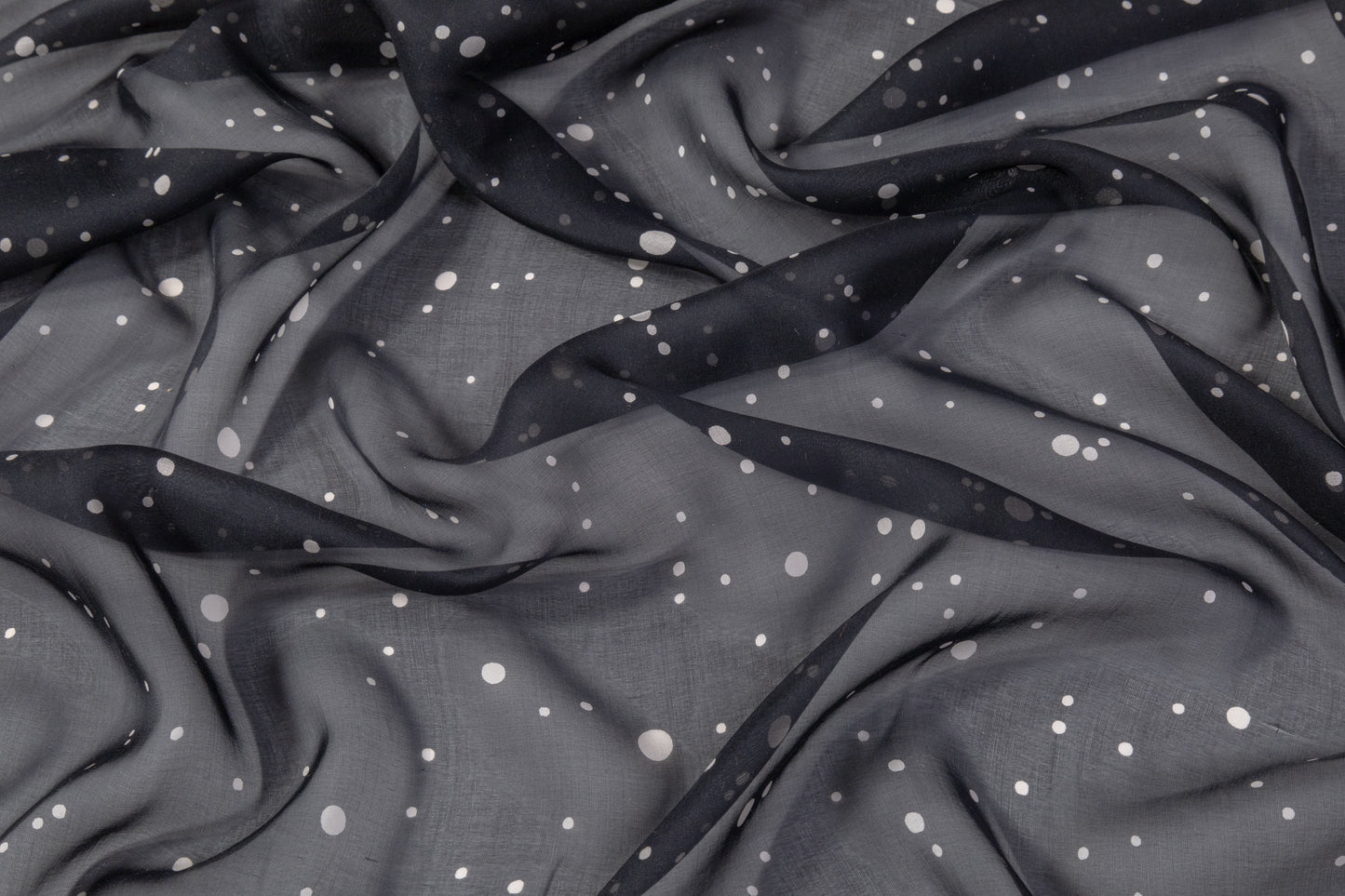 Dotted Silk Chiffon - Black / Beige