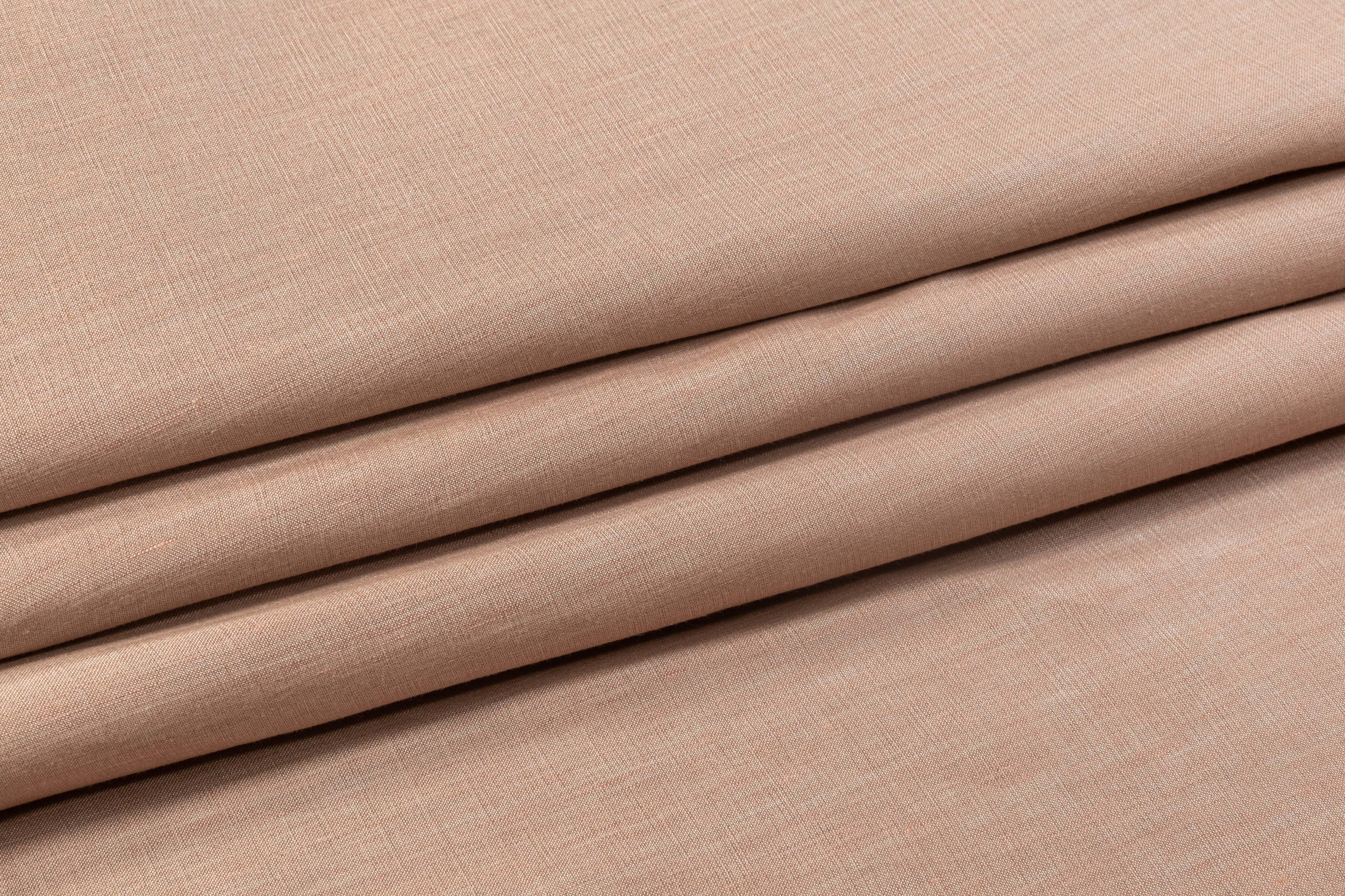 Double Faced Italian Silk / Linen Blend - Beige / Gray