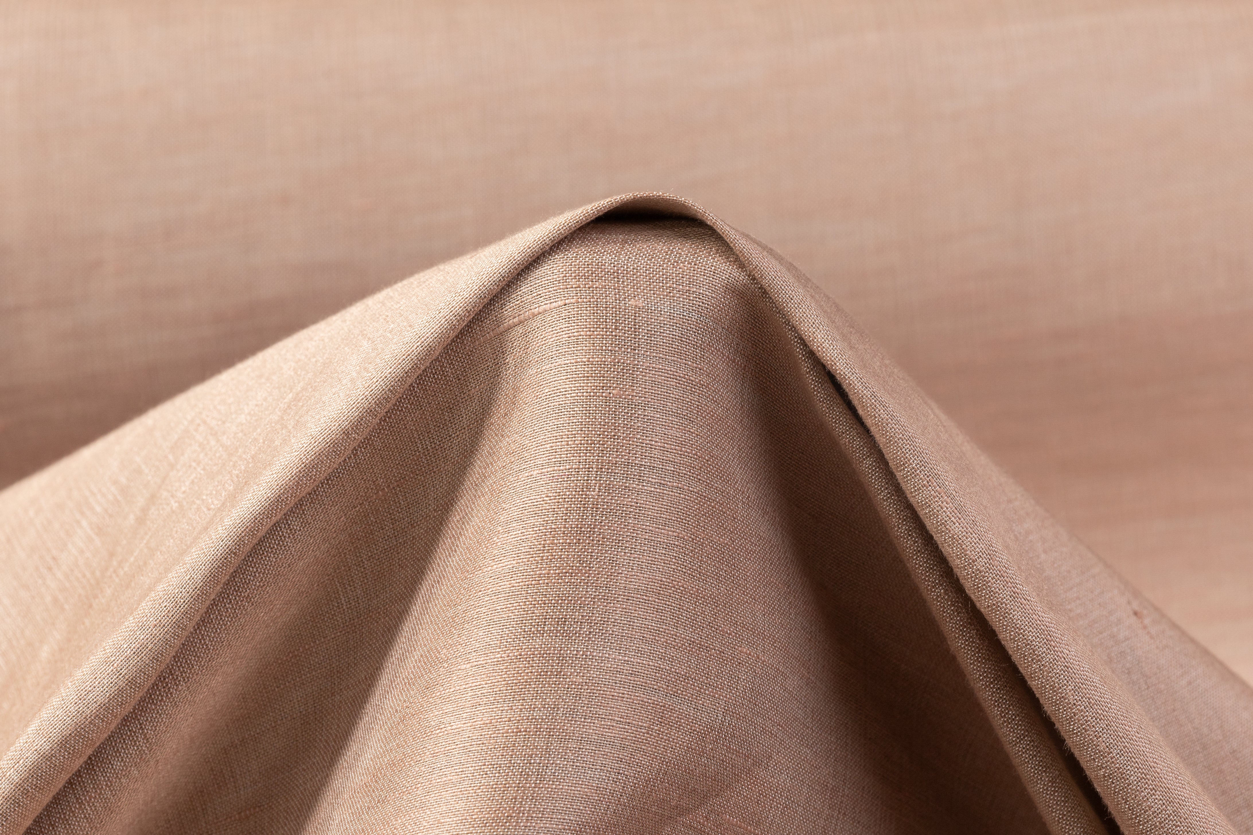 Double Faced Italian Silk / Linen Blend - Beige / Gray