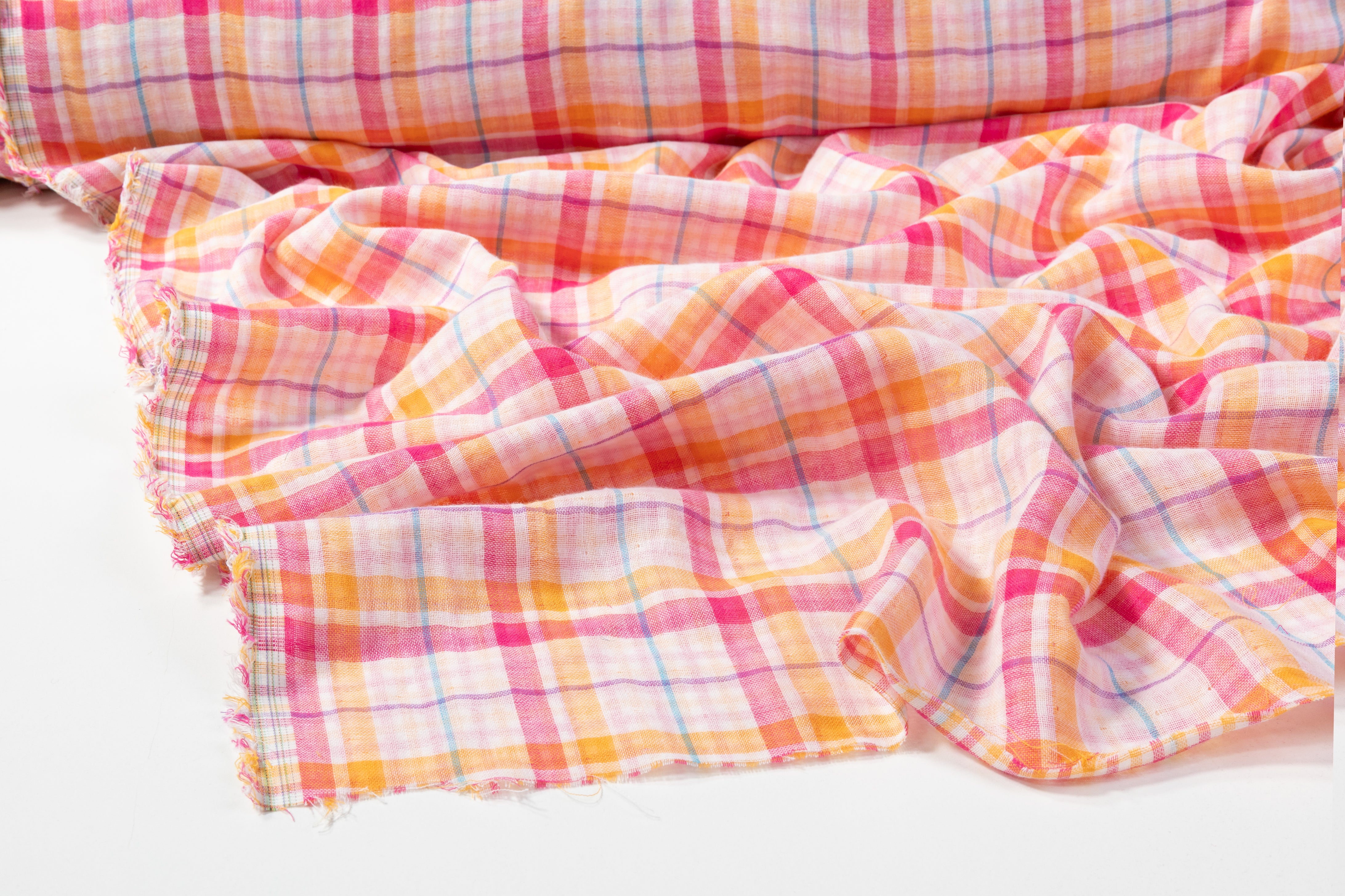 Printed Double Cotton Gauze - Pink / Purple / Orange