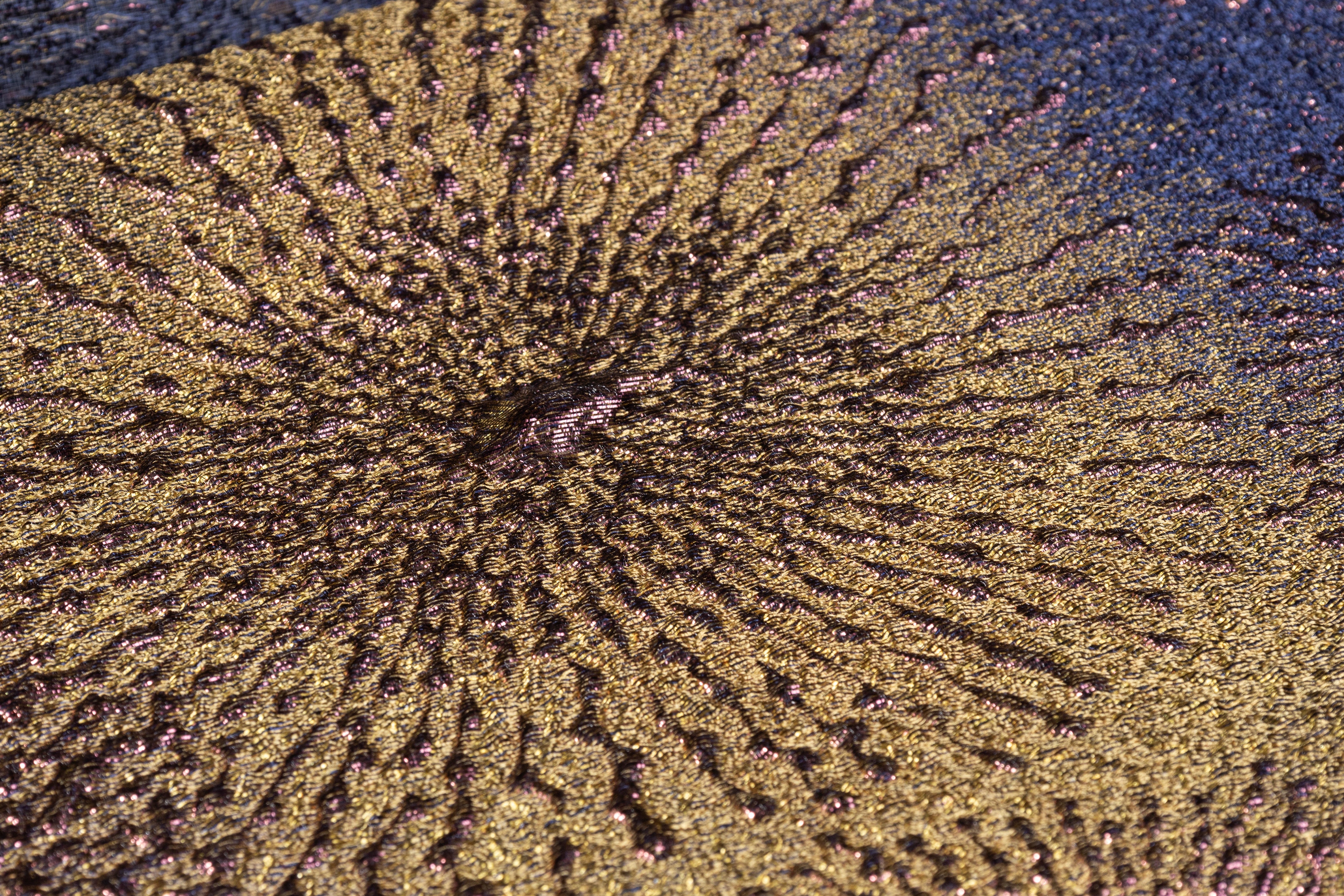 Metallic Italian Cloqué Brocade - Brass / Purple