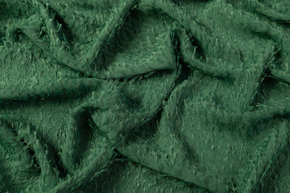 Fringed Italian Poly Viscose Crepe - Green