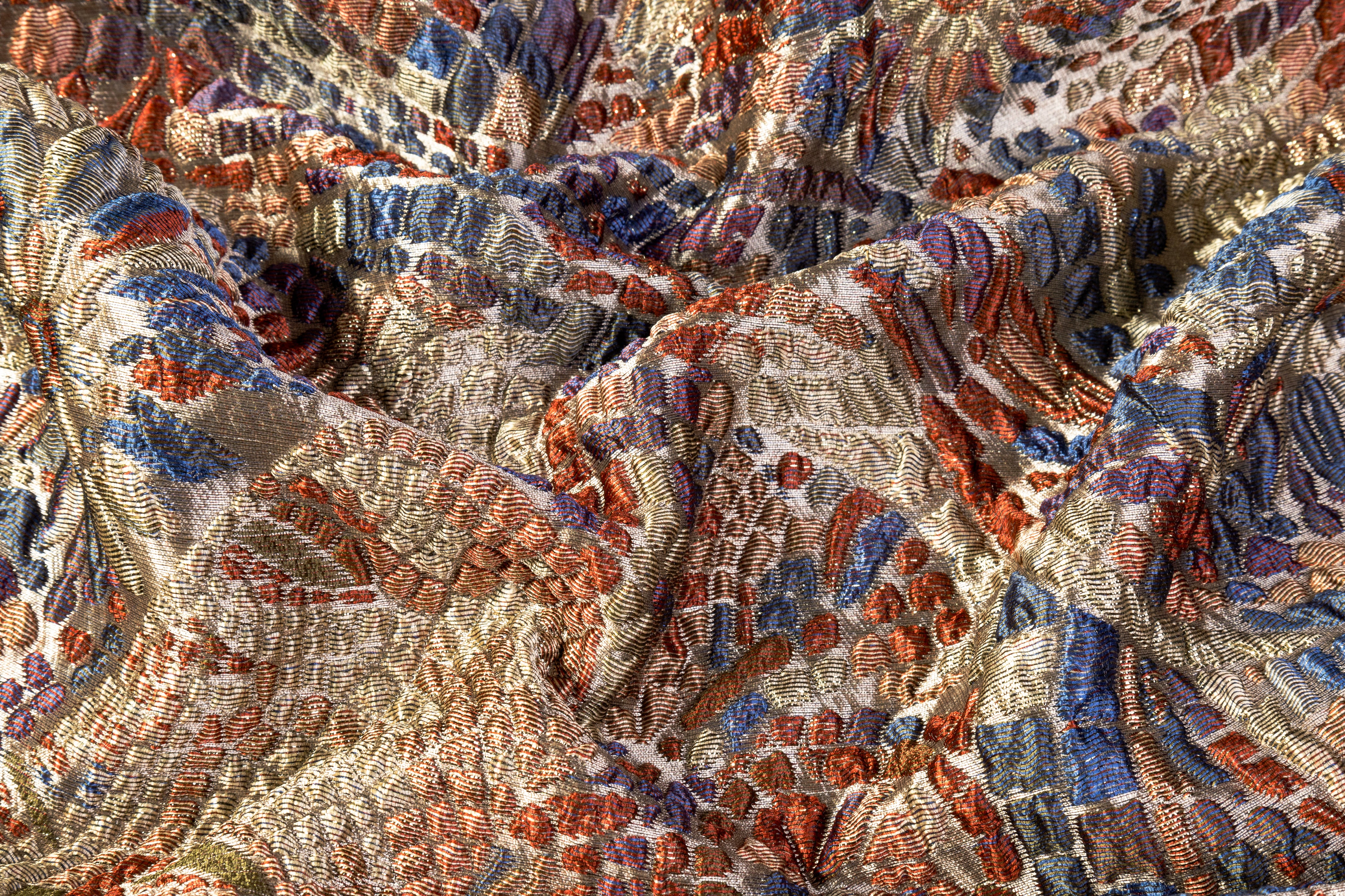 Mosaic Italian Brocade - Taupe / Gold / Blue / Rust