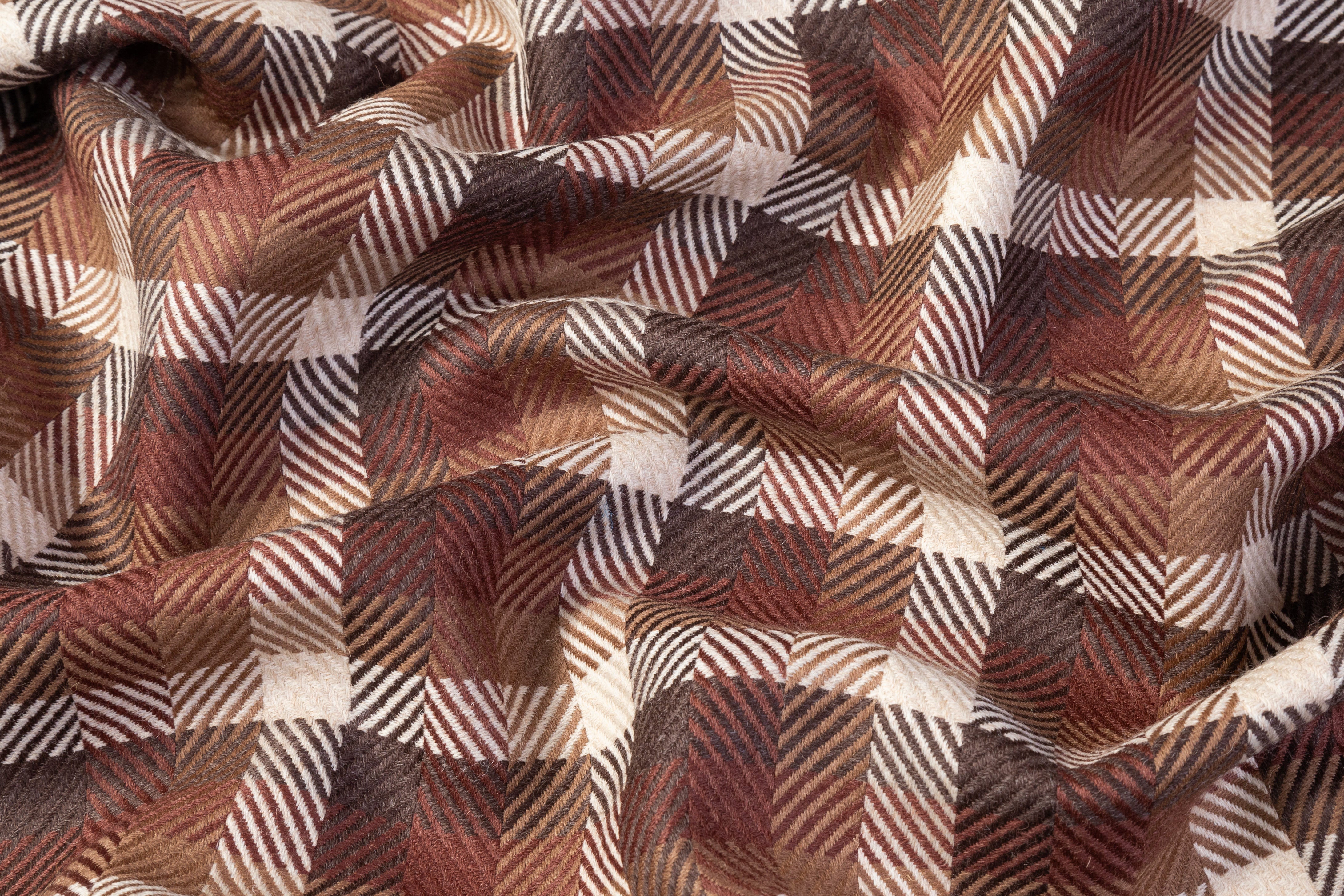 Checked Italian Wool - Brown