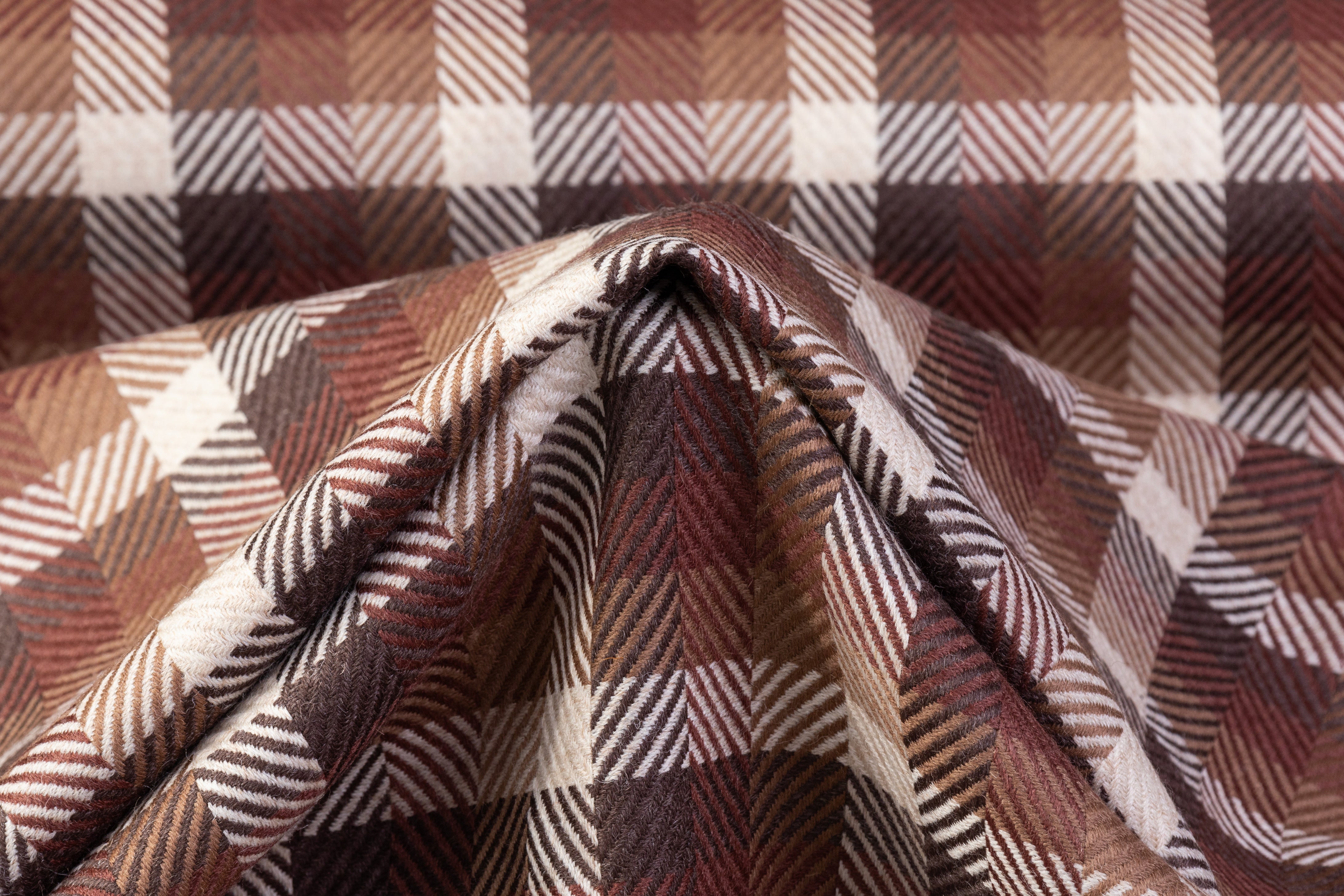 Checked Italian Wool - Brown