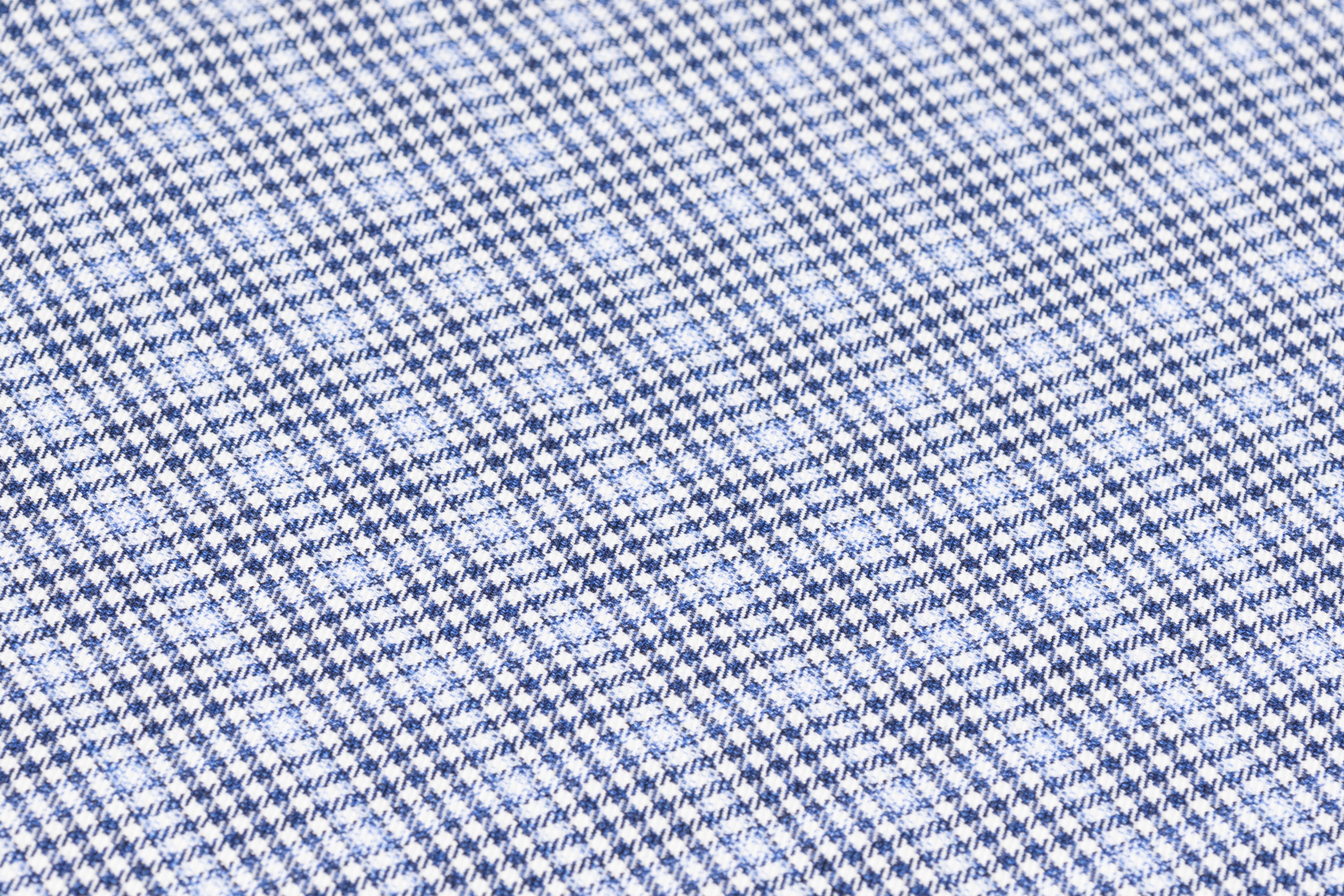 Checked Italian Wool Suiting - Blue / White