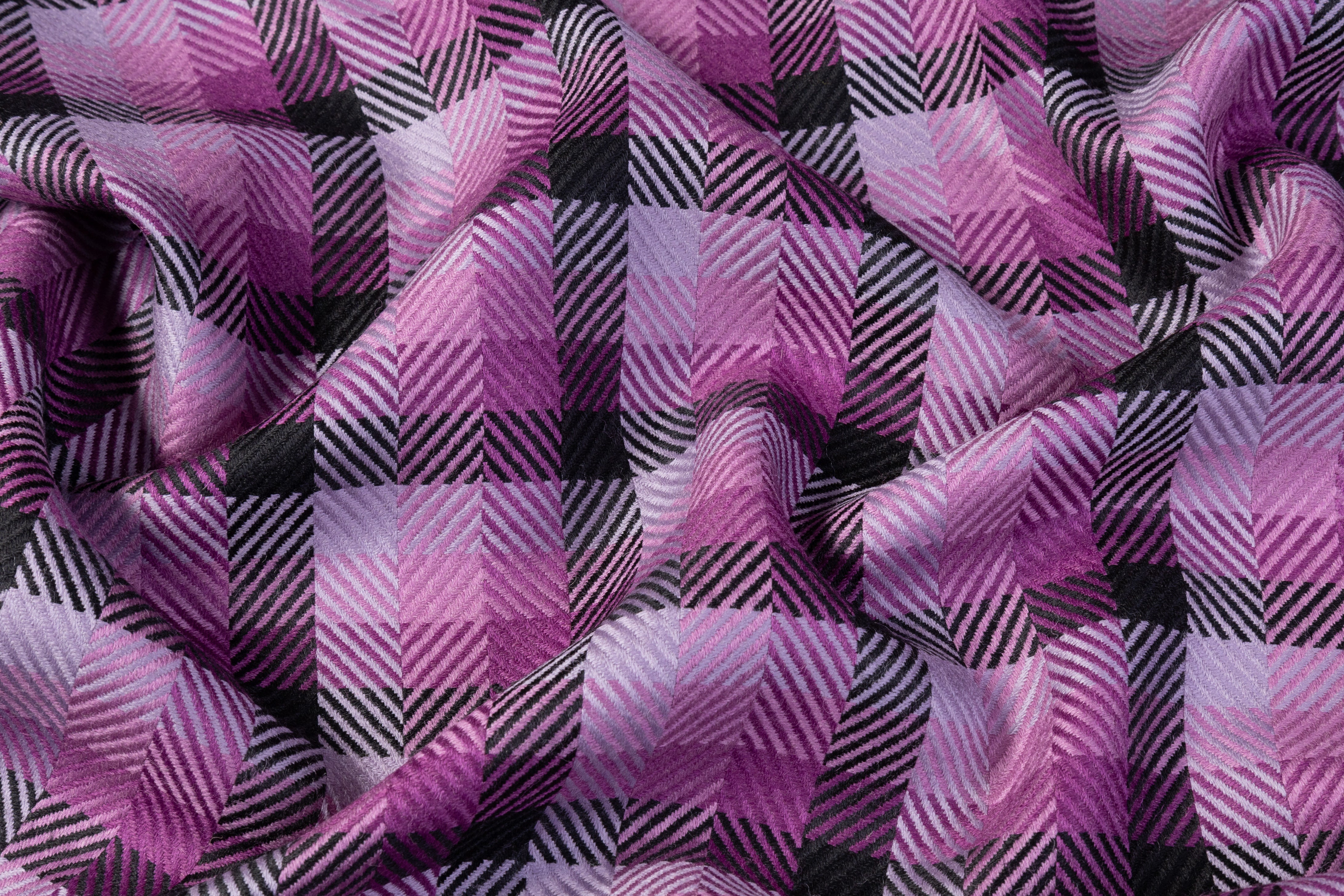 Checked Italian Wool - Purple