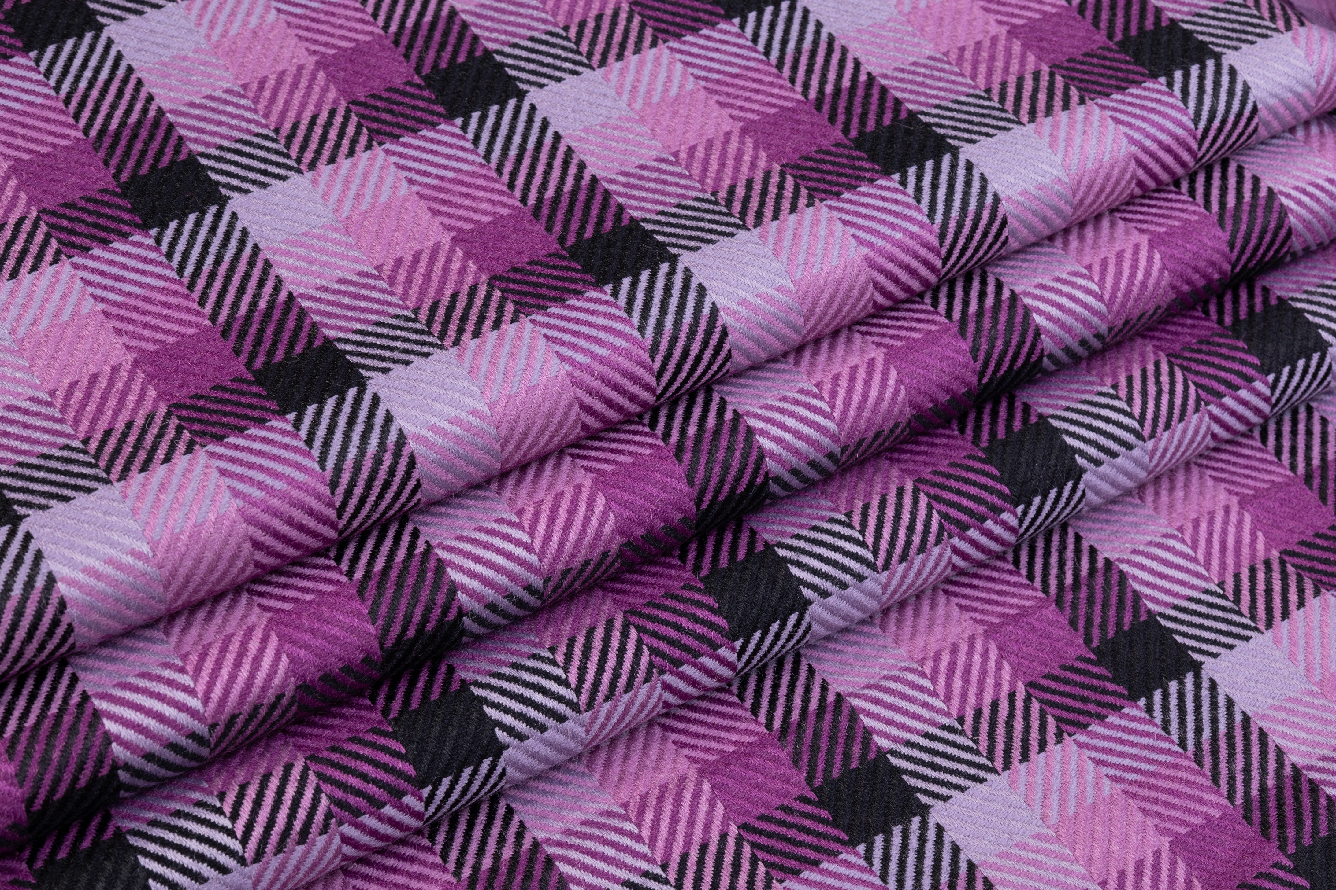 Checked Italian Wool - Purple
