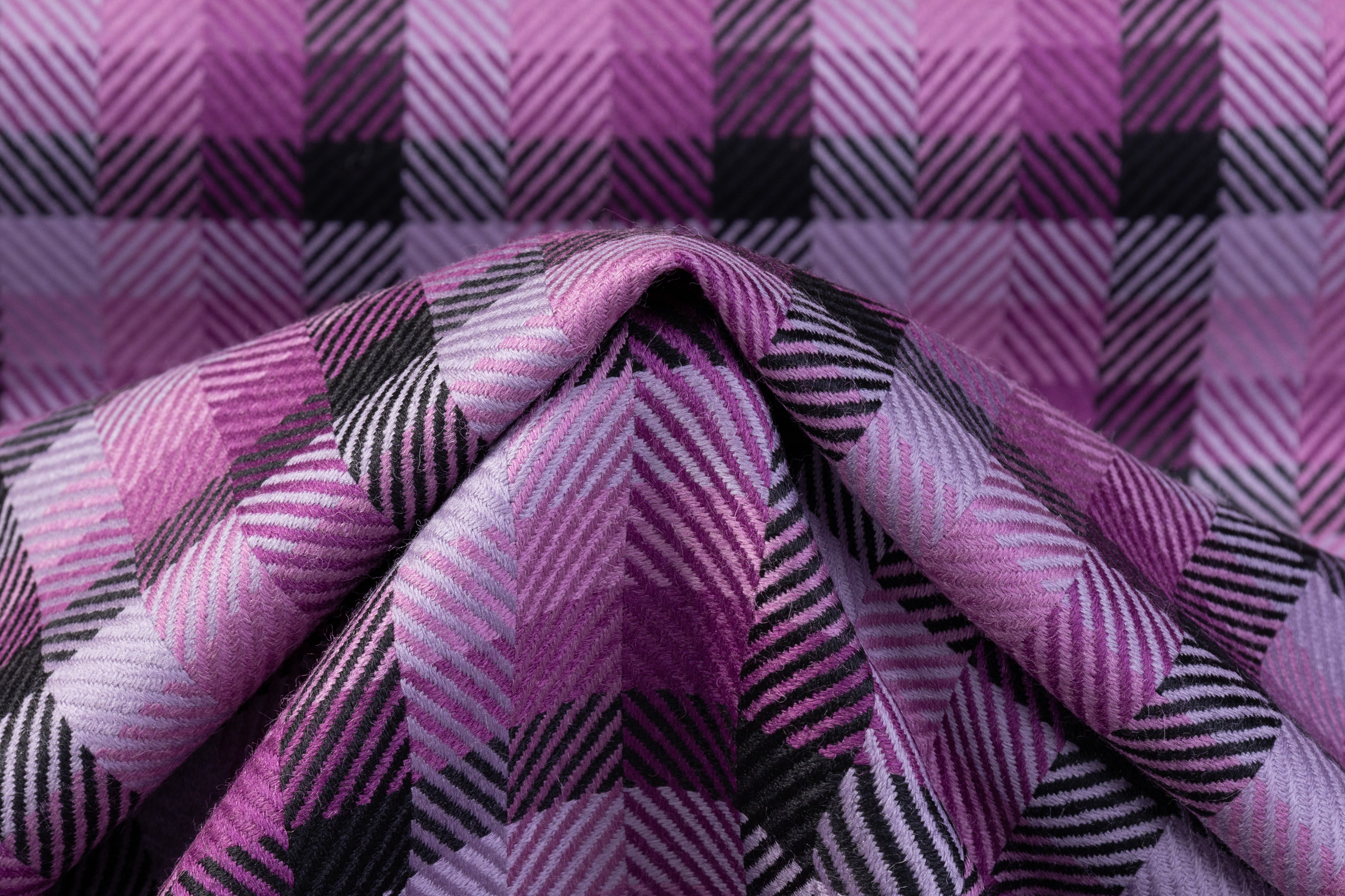 Checked Italian Wool - Purple