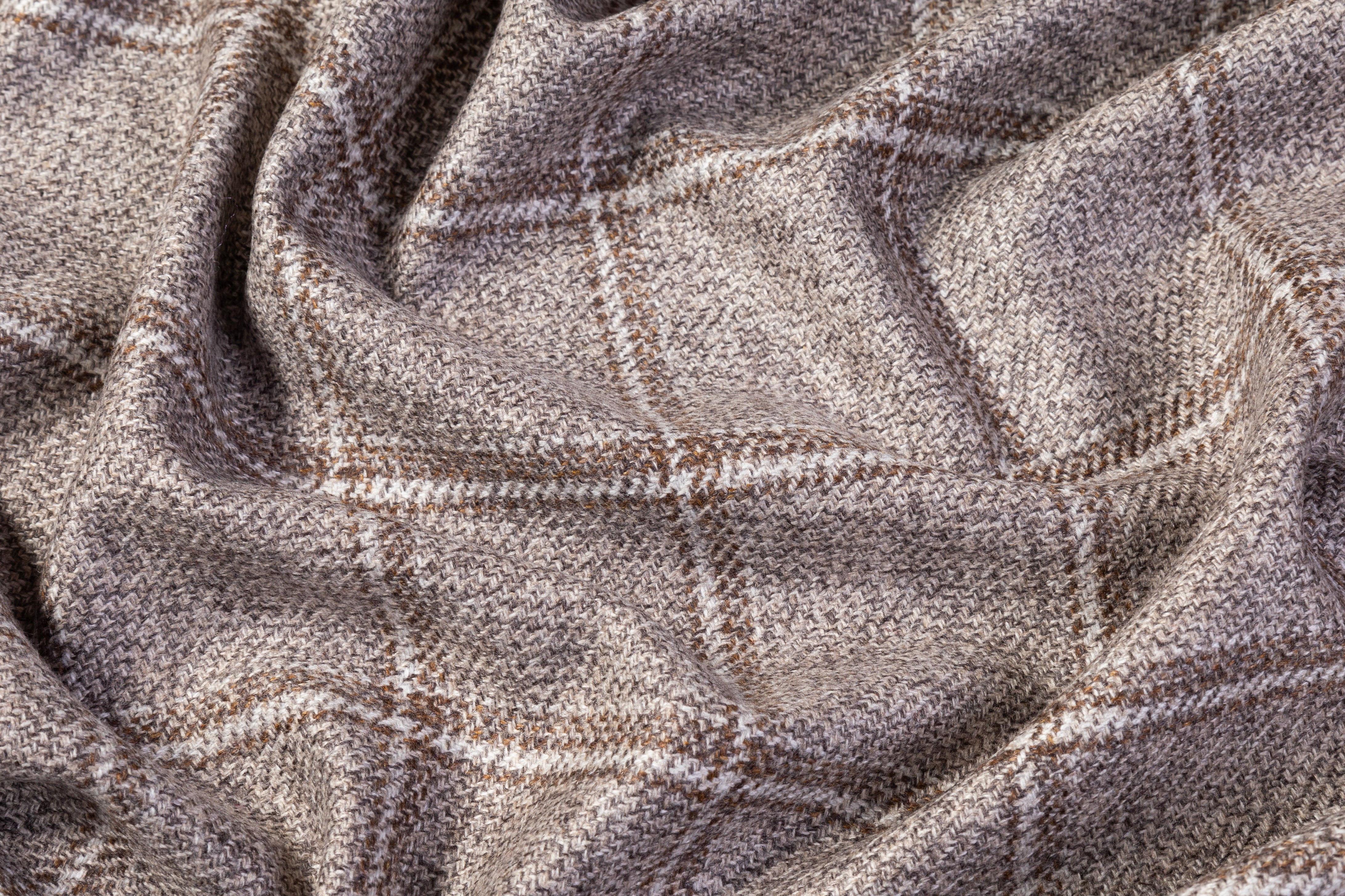 Loro Piana - Checked Italian Pure Cashmere Suiting - Taupe