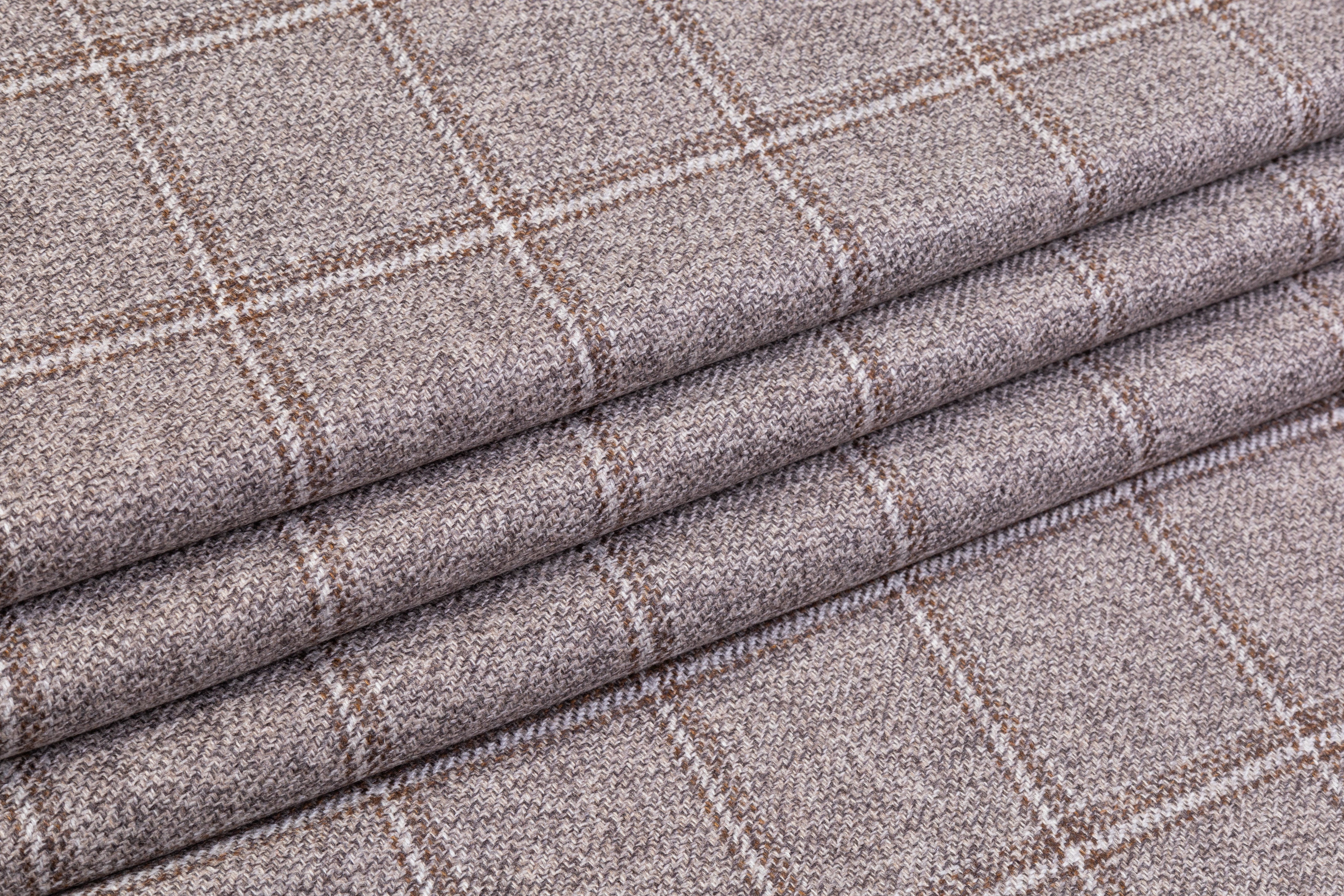 Loro Piana - Checked Italian Pure Cashmere Suiting - Taupe