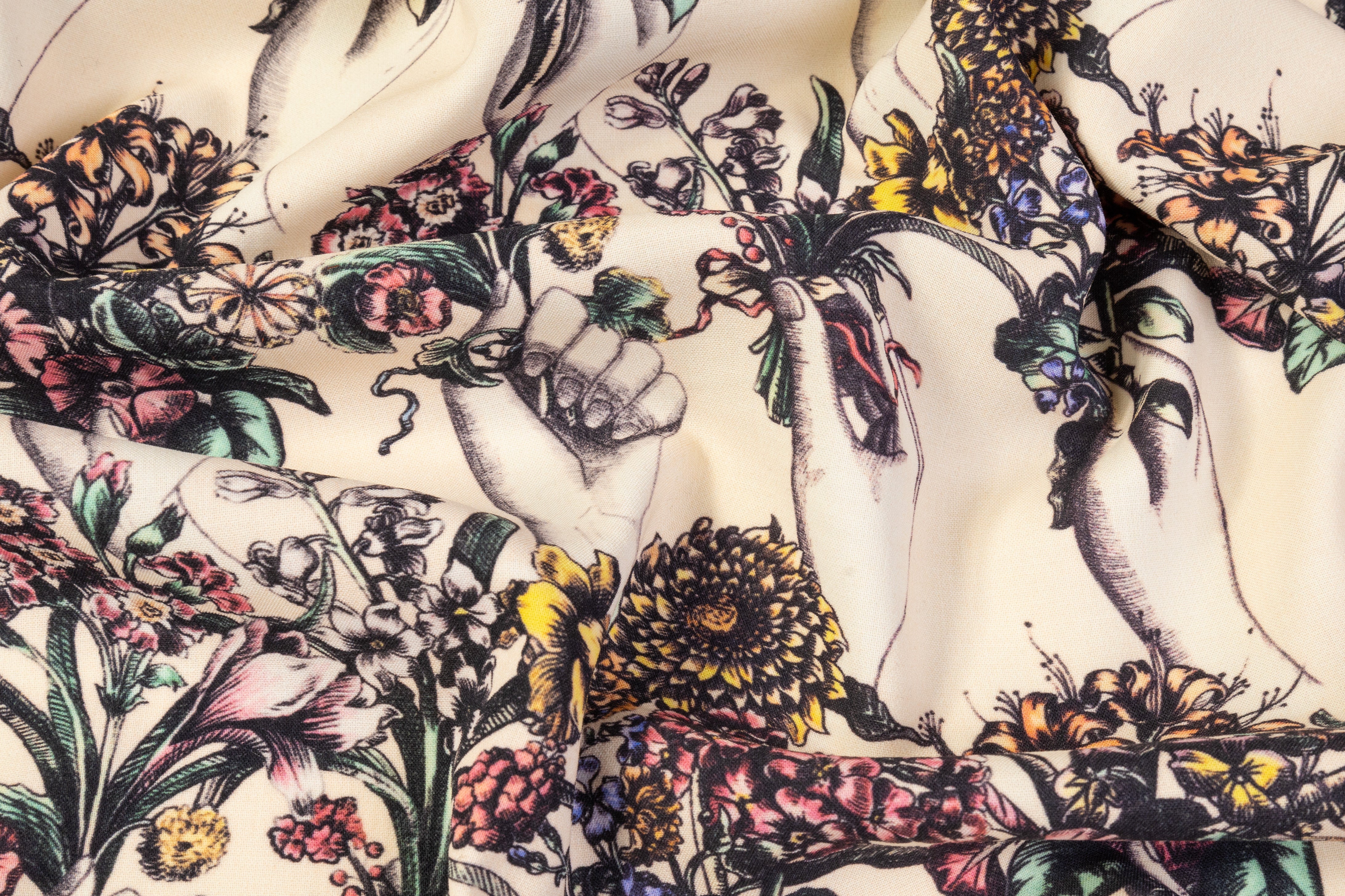 Handheld Blooms - Printed Italian Wool
